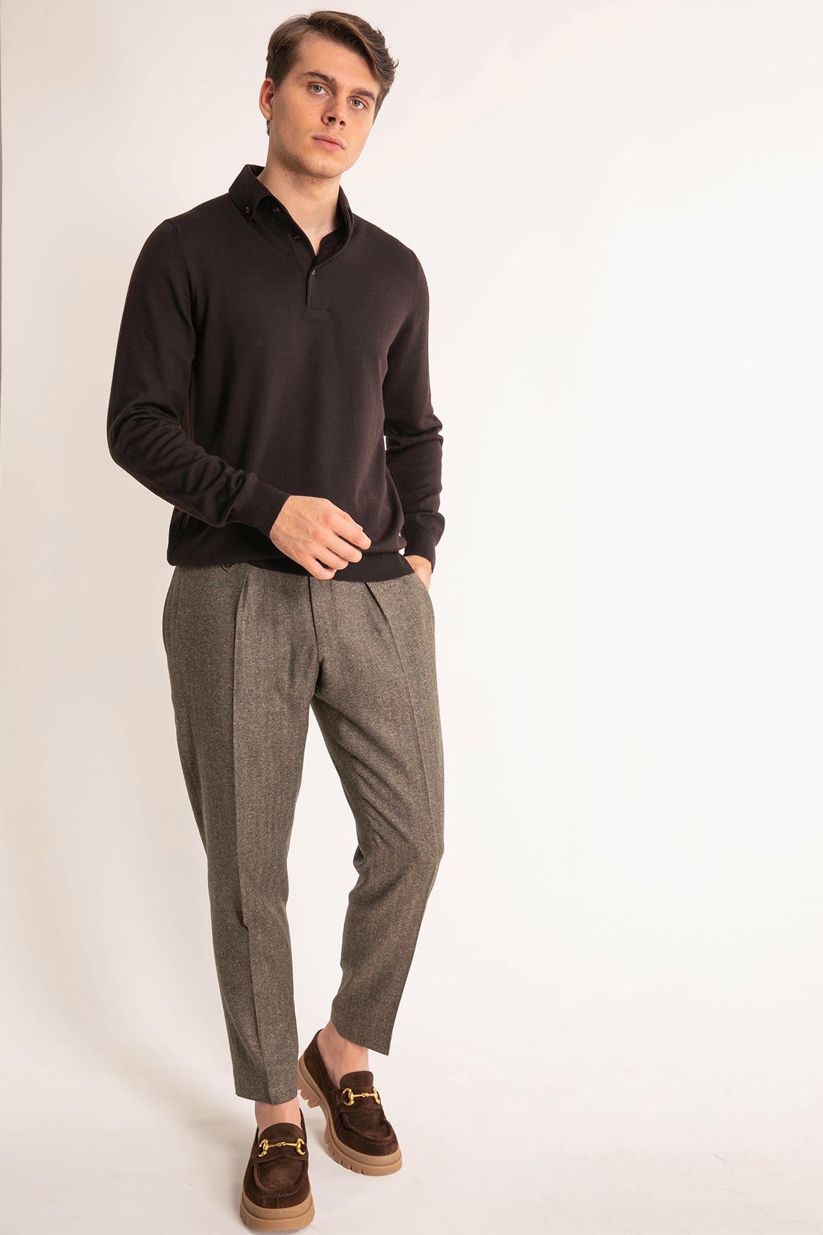 Gran Sasso Düğmeli Yaka Triko-Libas Trendy Fashion Store