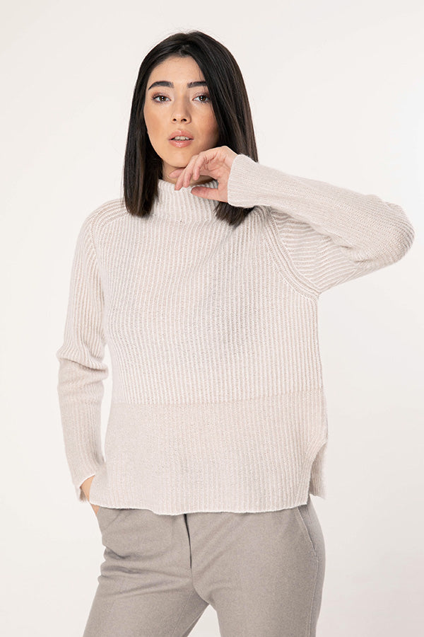 Tonet Yarım Balıkçı Yaka İpek Ve Kaşmirli Triko-Libas Trendy Fashion Store