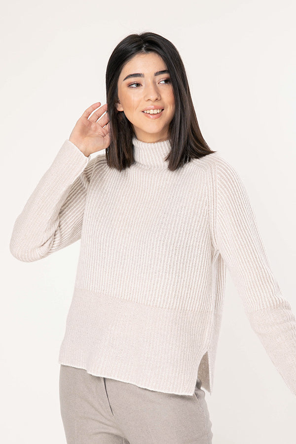 Tonet Yarım Balıkçı Yaka İpek Ve Kaşmirli Triko-Libas Trendy Fashion Store