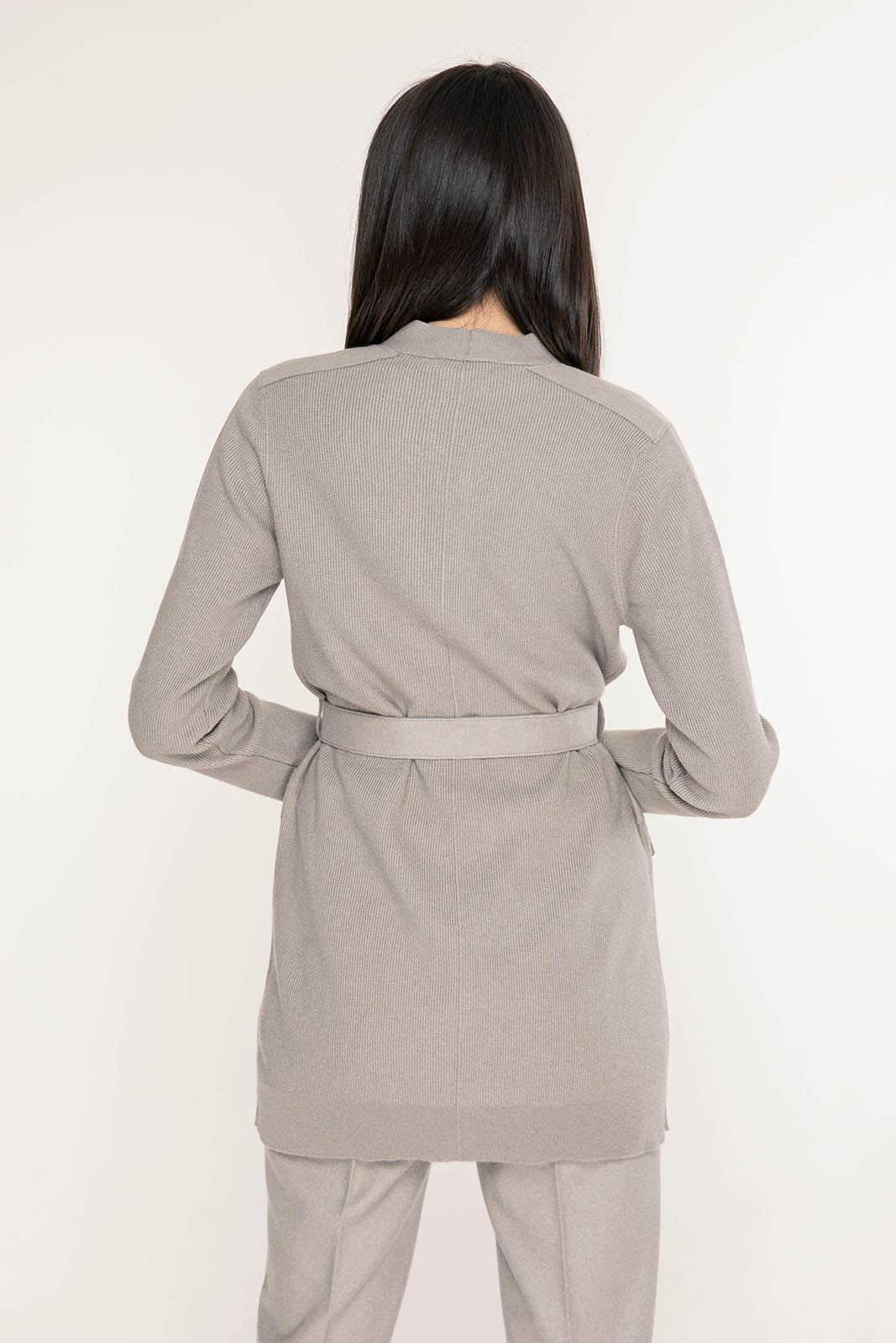 Tonet Belden Kuşaklı İpek ve Kaşmirli Triko Ceket-Libas Trendy Fashion Store