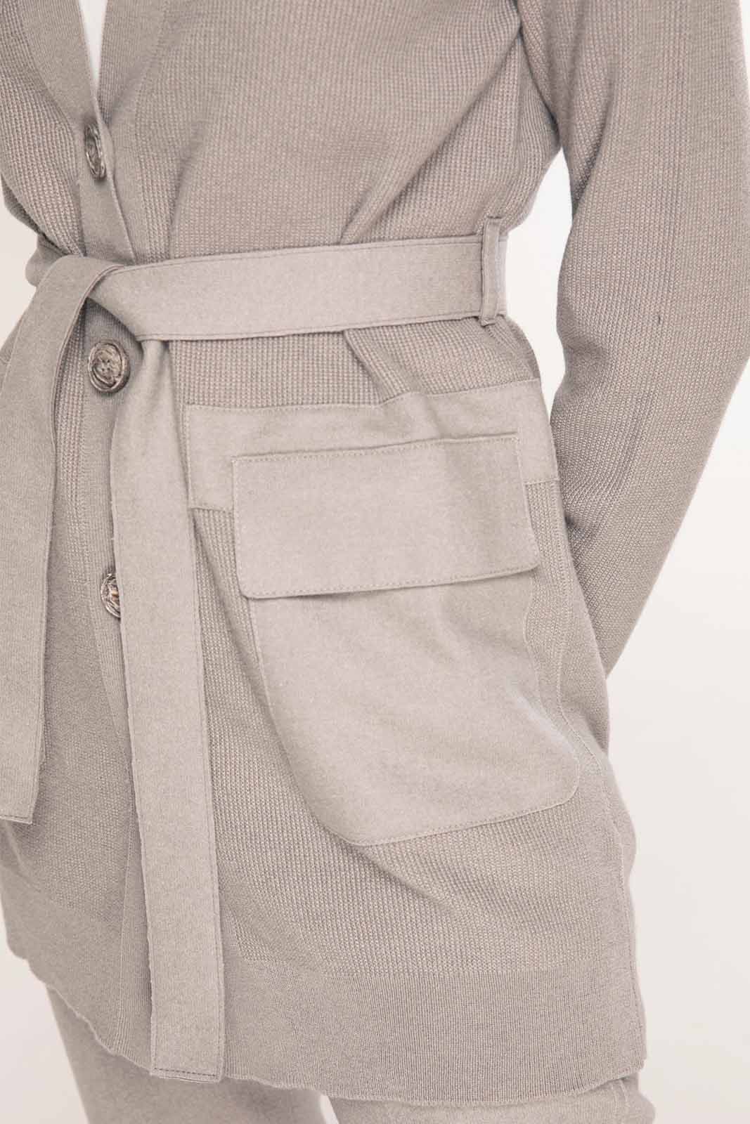 Tonet Belden Kuşaklı İpek ve Kaşmirli Triko Ceket-Libas Trendy Fashion Store