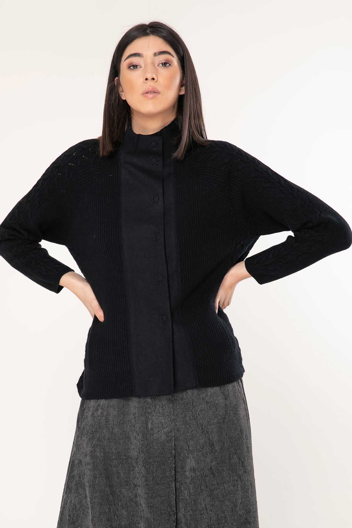 Tonet İpek ve Kaşmirli Triko Ceket-Libas Trendy Fashion Store