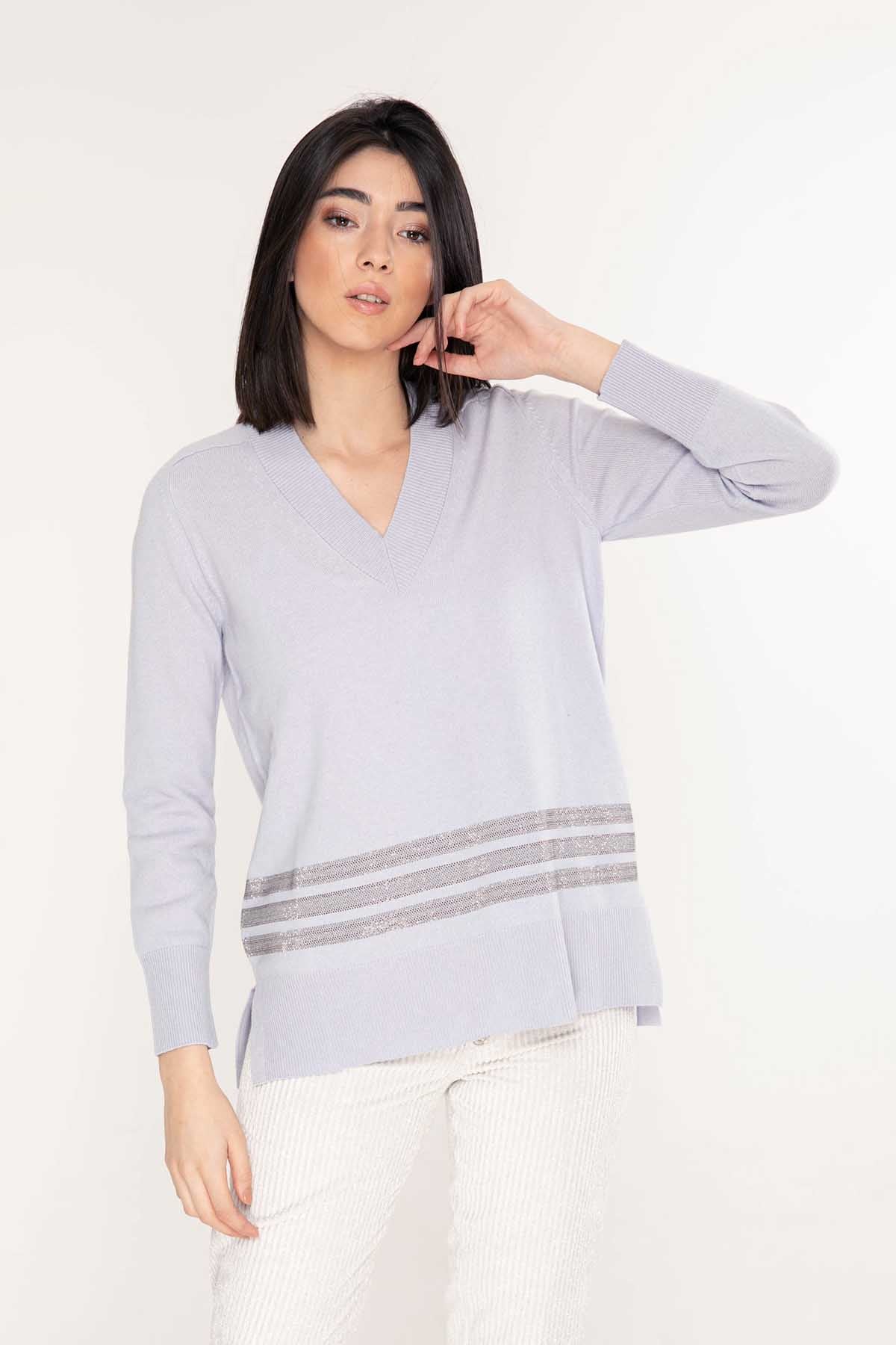 Tonet V Yakalı İpek ve Kaşmirli Triko-Libas Trendy Fashion Store