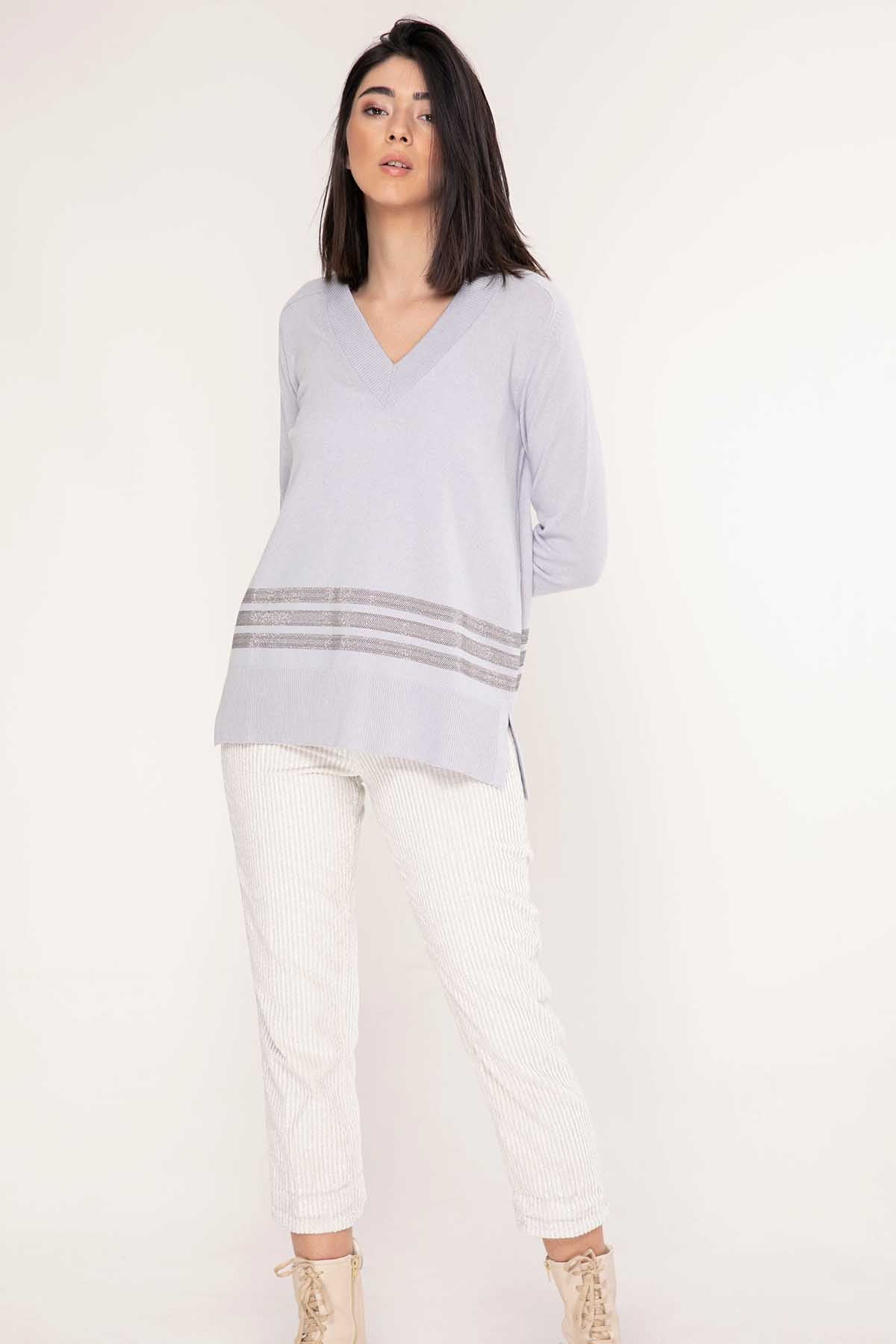 Tonet V Yakalı İpek ve Kaşmirli Triko-Libas Trendy Fashion Store