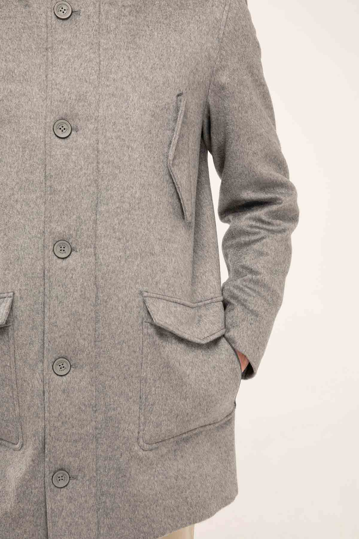 Herno Kaşmir Kürklü Yaka Kapüşonlu Kaban-Libas Trendy Fashion Store