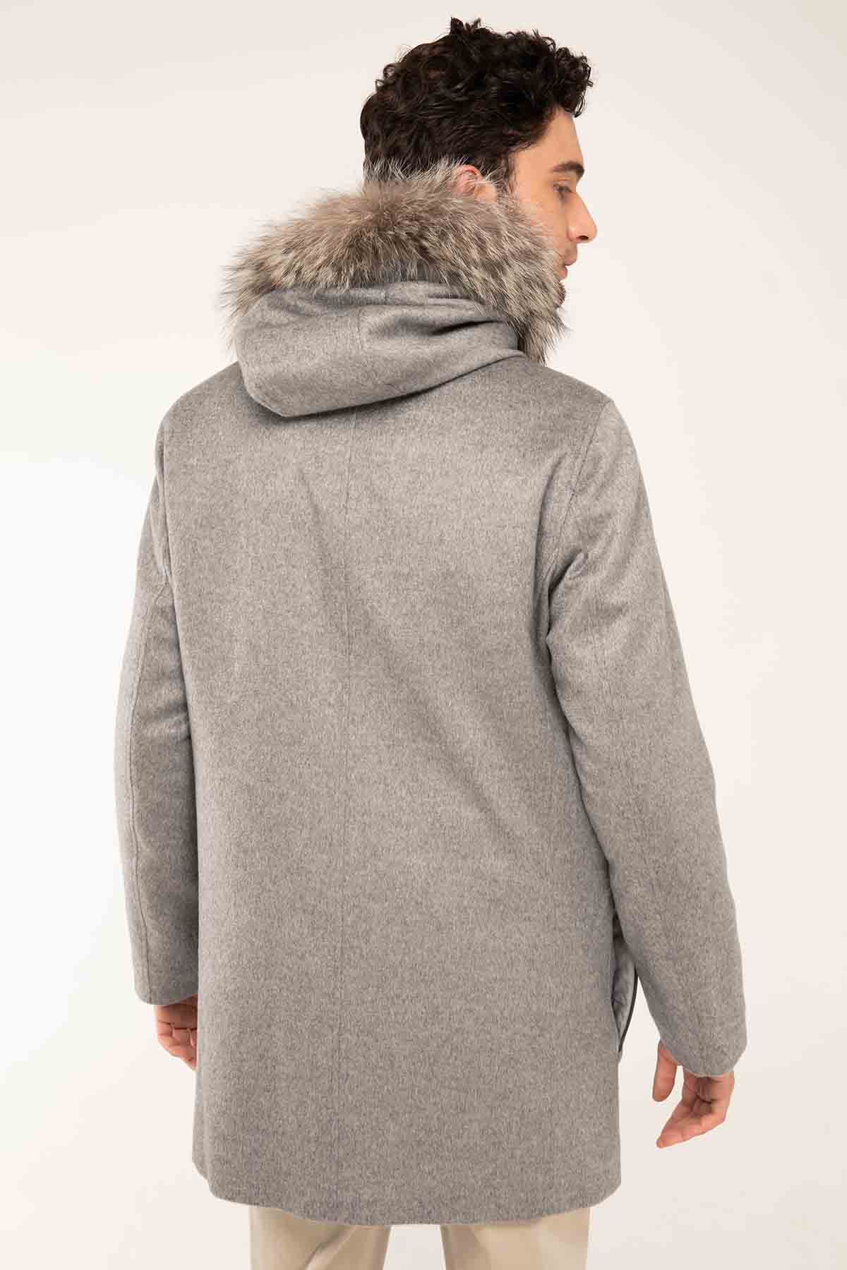 Herno Kaşmir Kürklü Yaka Kapüşonlu Kaban-Libas Trendy Fashion Store