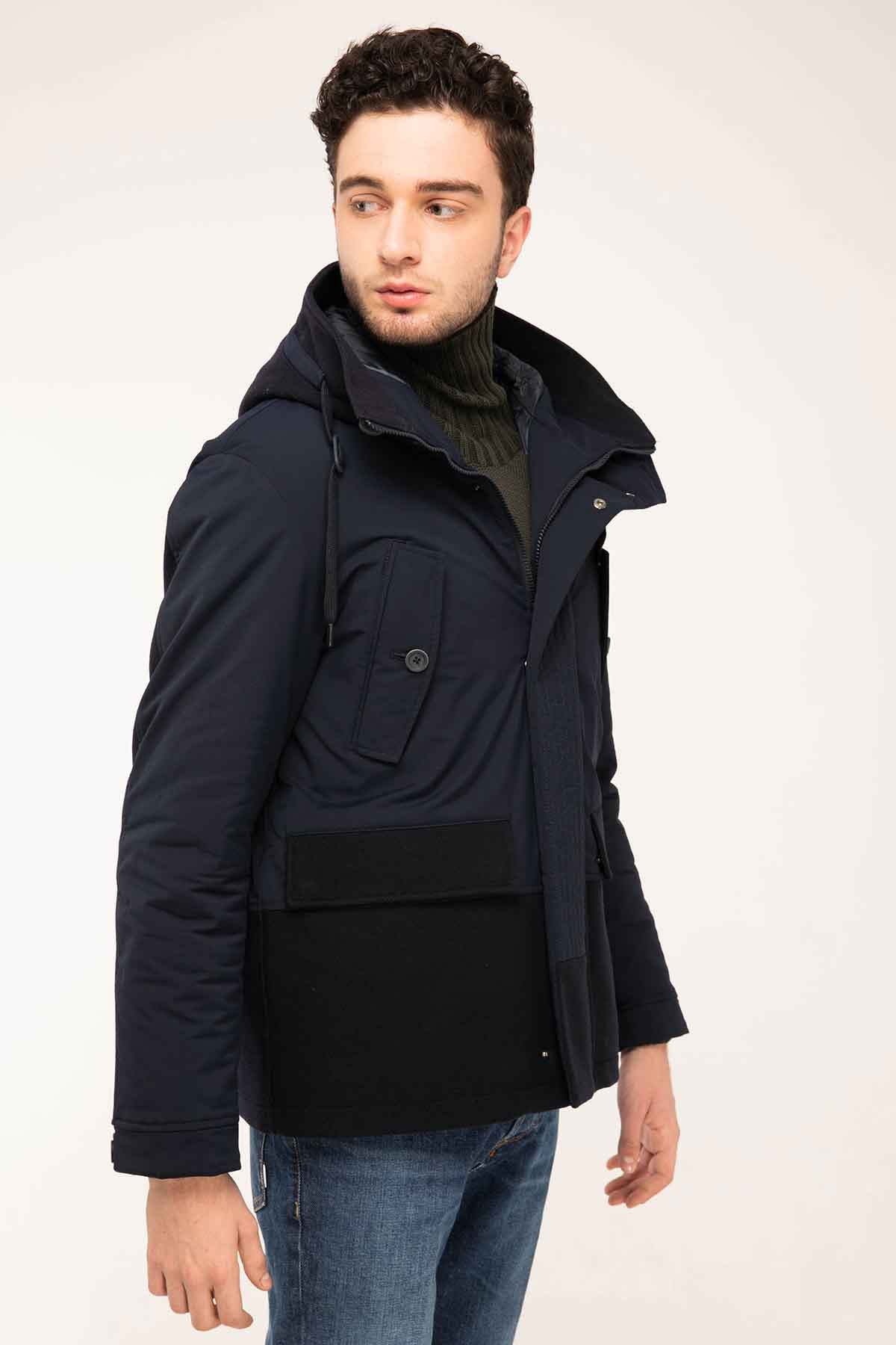 Herno Kaşe Kombinasyonlu Kapüşonlu Mont-Libas Trendy Fashion Store