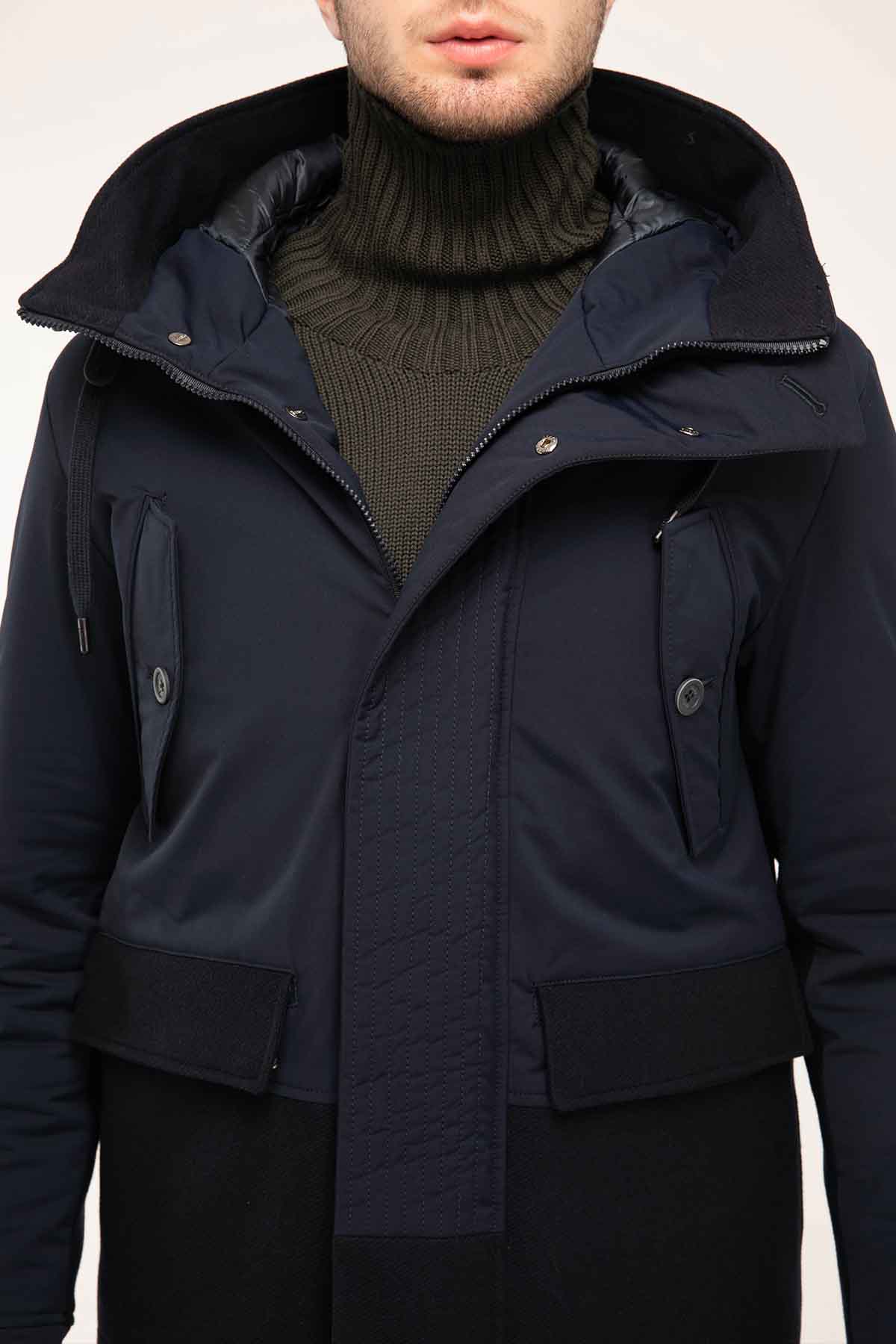 Herno Kaşe Kombinasyonlu Kapüşonlu Mont-Libas Trendy Fashion Store