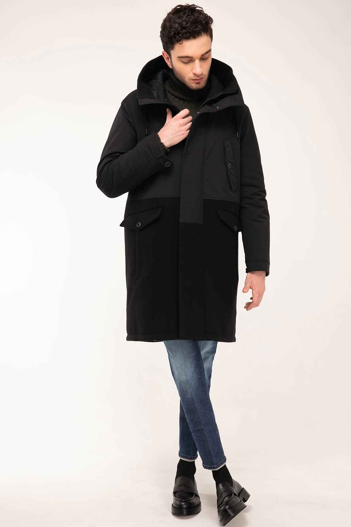 Herno Kaşe Kombinasyonlu Kaban-Libas Trendy Fashion Store