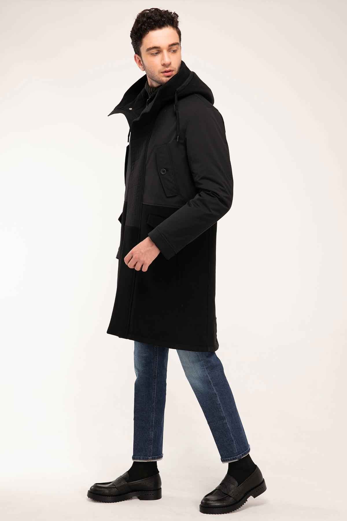 Herno Kaşe Kombinasyonlu Kaban-Libas Trendy Fashion Store