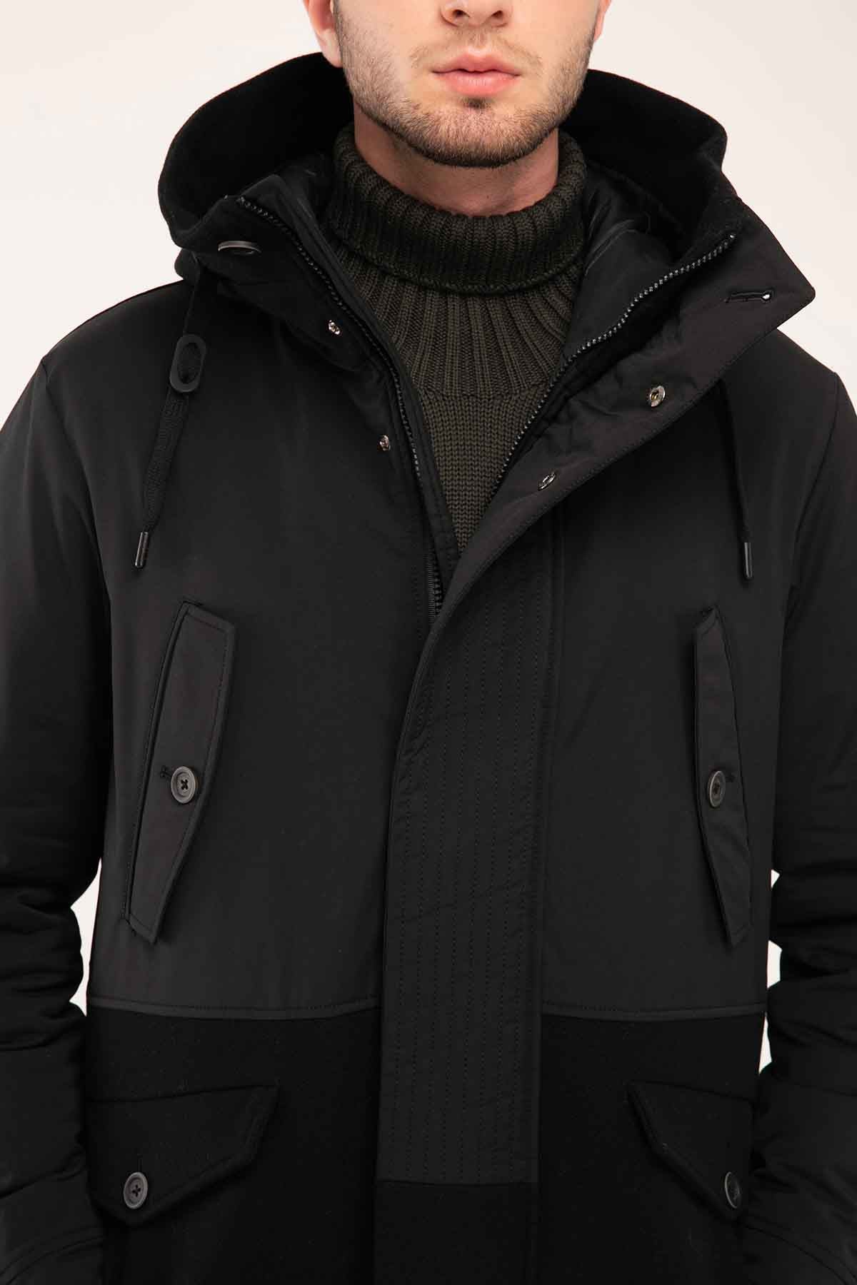 Herno Kaşe Kombinasyonlu Kaban-Libas Trendy Fashion Store