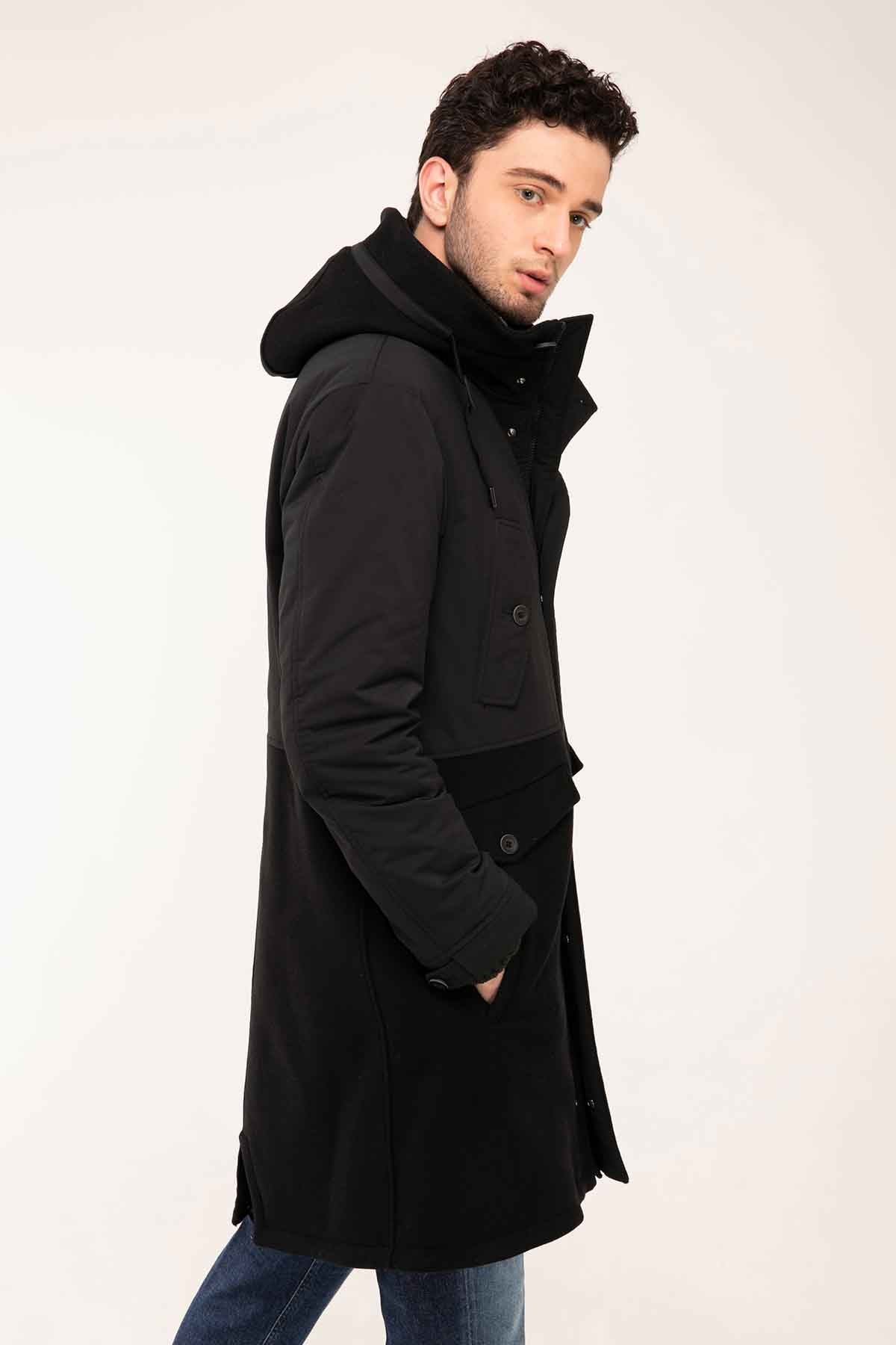 Herno Kaşe Kombinasyonlu Kaban-Libas Trendy Fashion Store