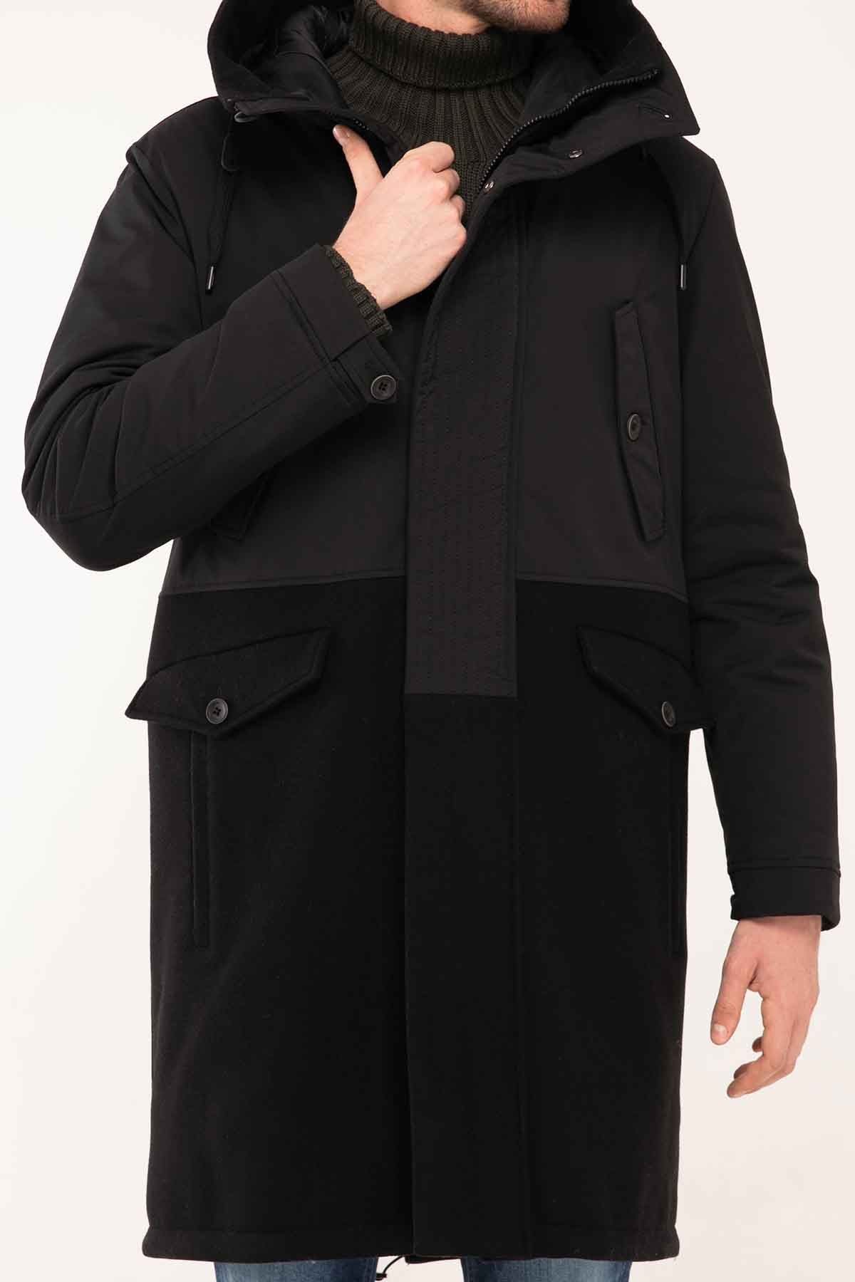 Herno Kaşe Kombinasyonlu Kaban-Libas Trendy Fashion Store