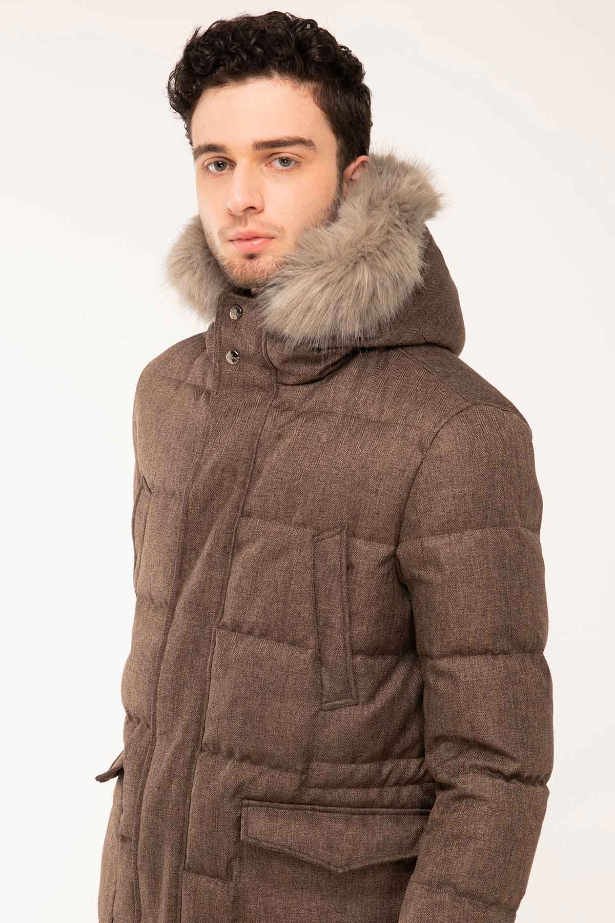 Herno Kürklü Kapüşonlu Mont-Libas Trendy Fashion Store