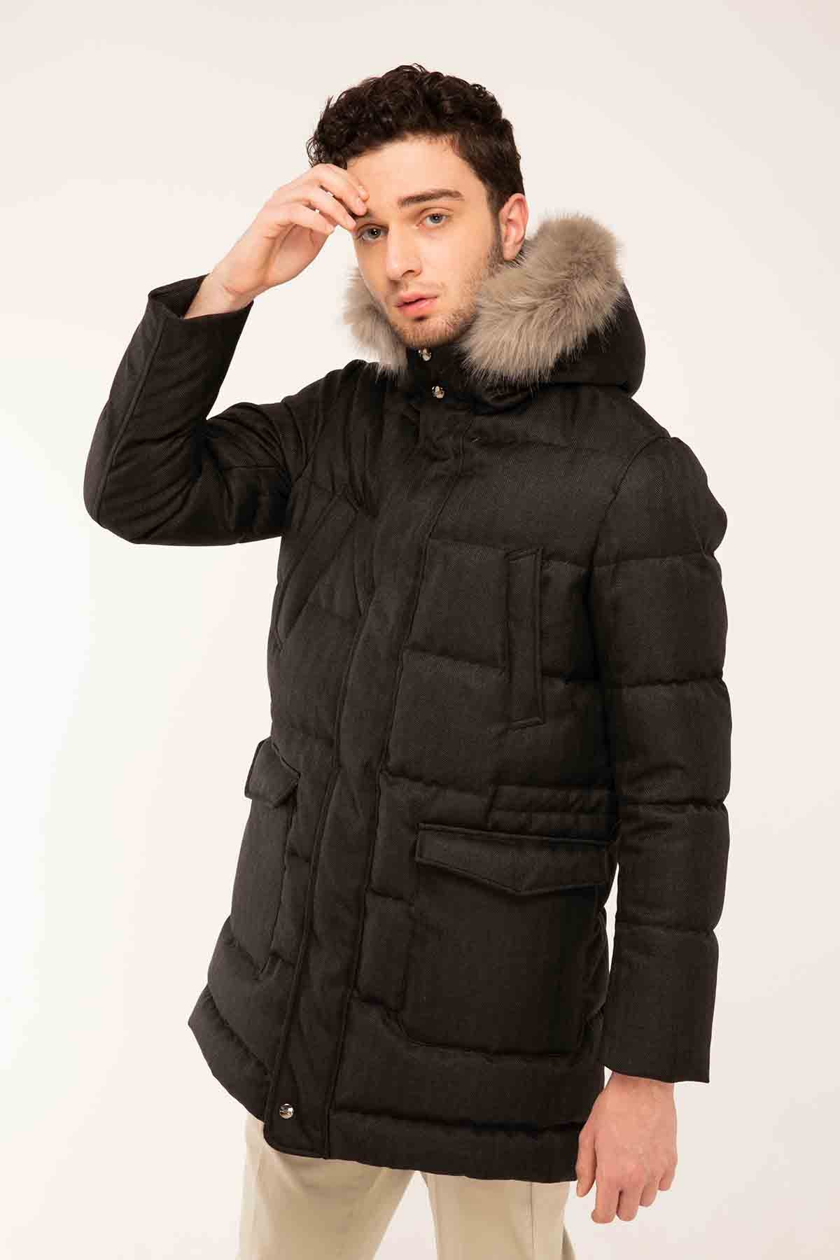 Herno Kürklü Kapüşonlu Mont-Libas Trendy Fashion Store