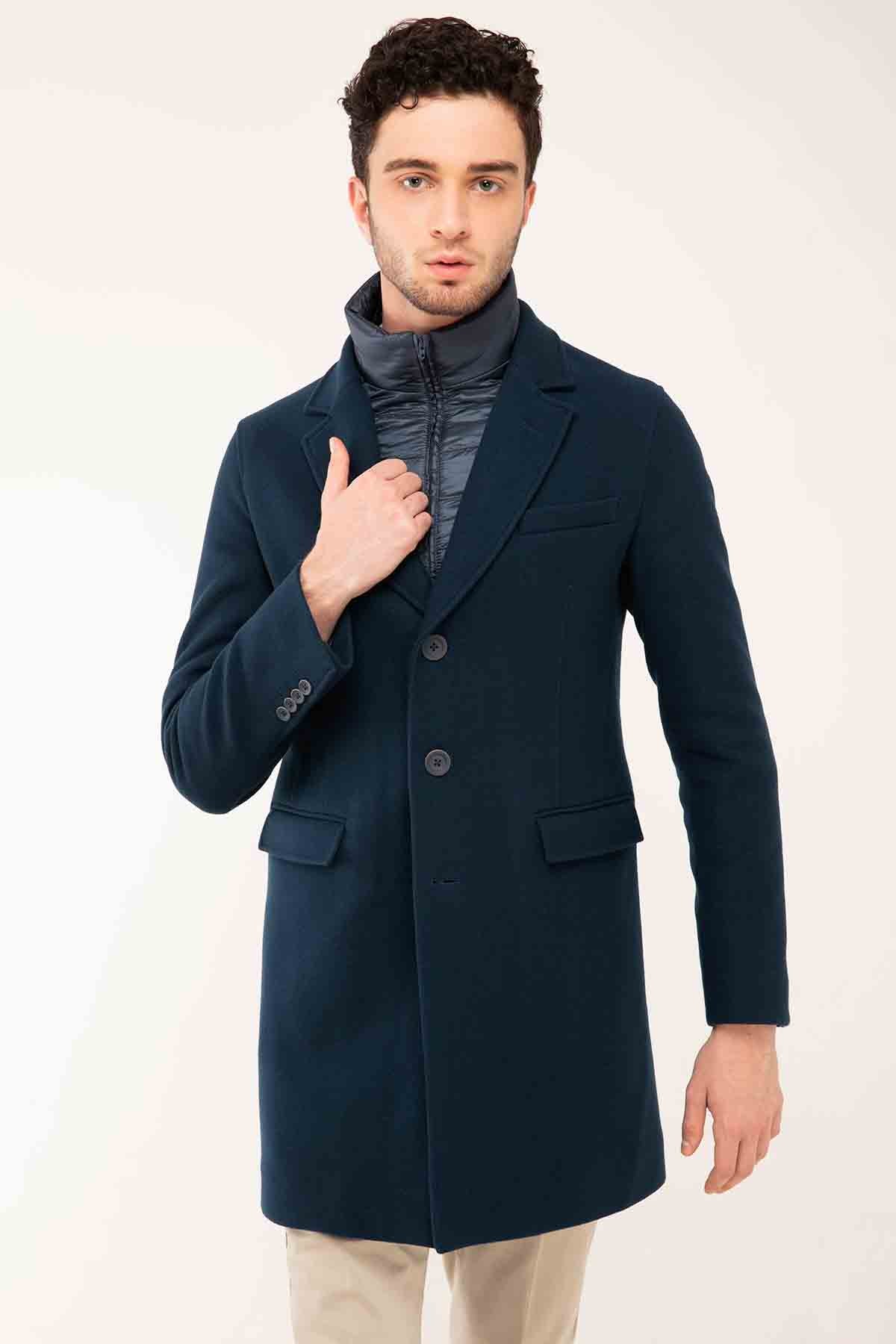 Herno Puffer İçli Slim Fit Yün Kaban-Libas Trendy Fashion Store