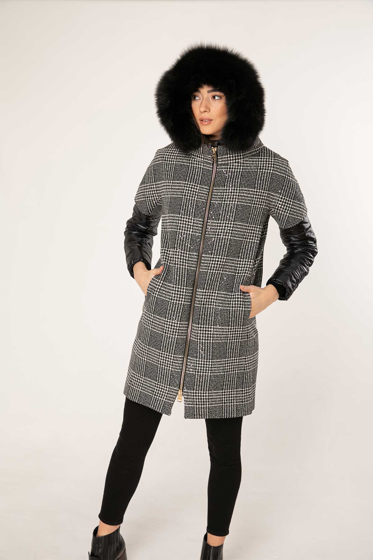 Herno Pied De Poule Manto-Libas Trendy Fashion Store