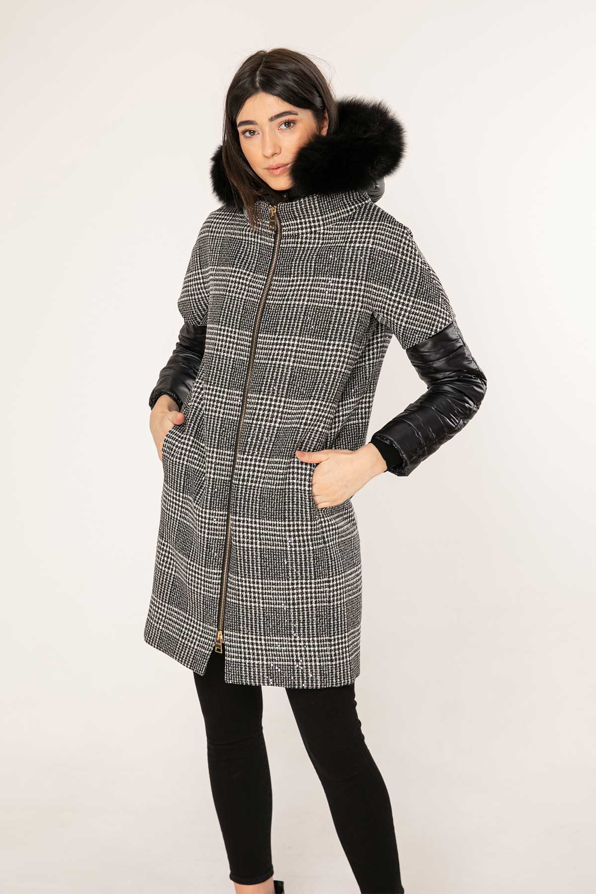 Herno Pied De Poule Manto-Libas Trendy Fashion Store