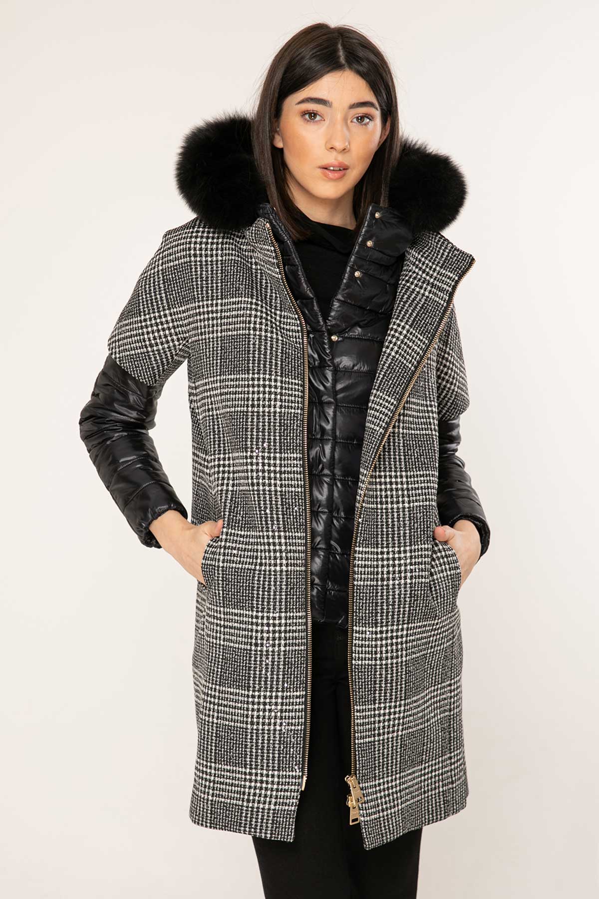 Herno Pied De Poule Manto-Libas Trendy Fashion Store