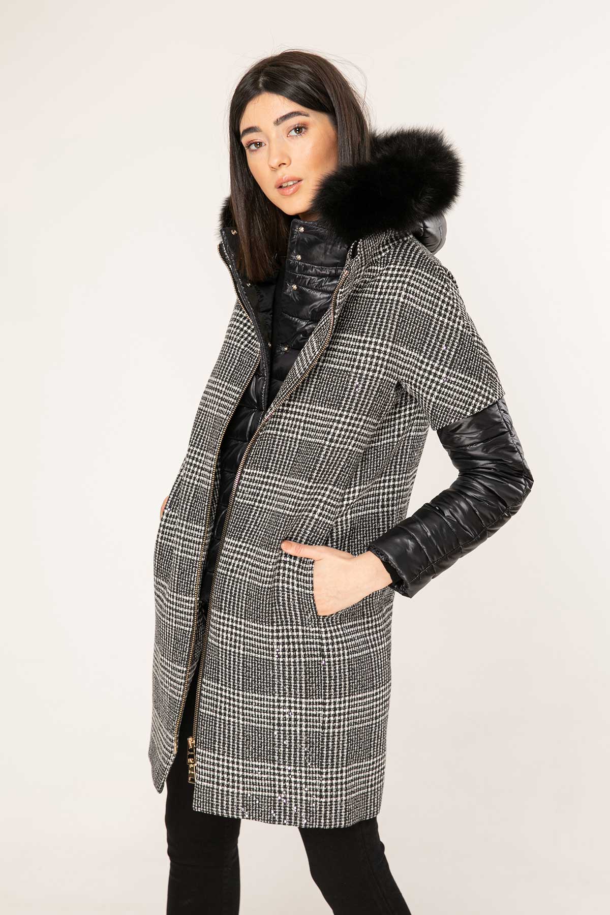 Herno Pied De Poule Manto-Libas Trendy Fashion Store