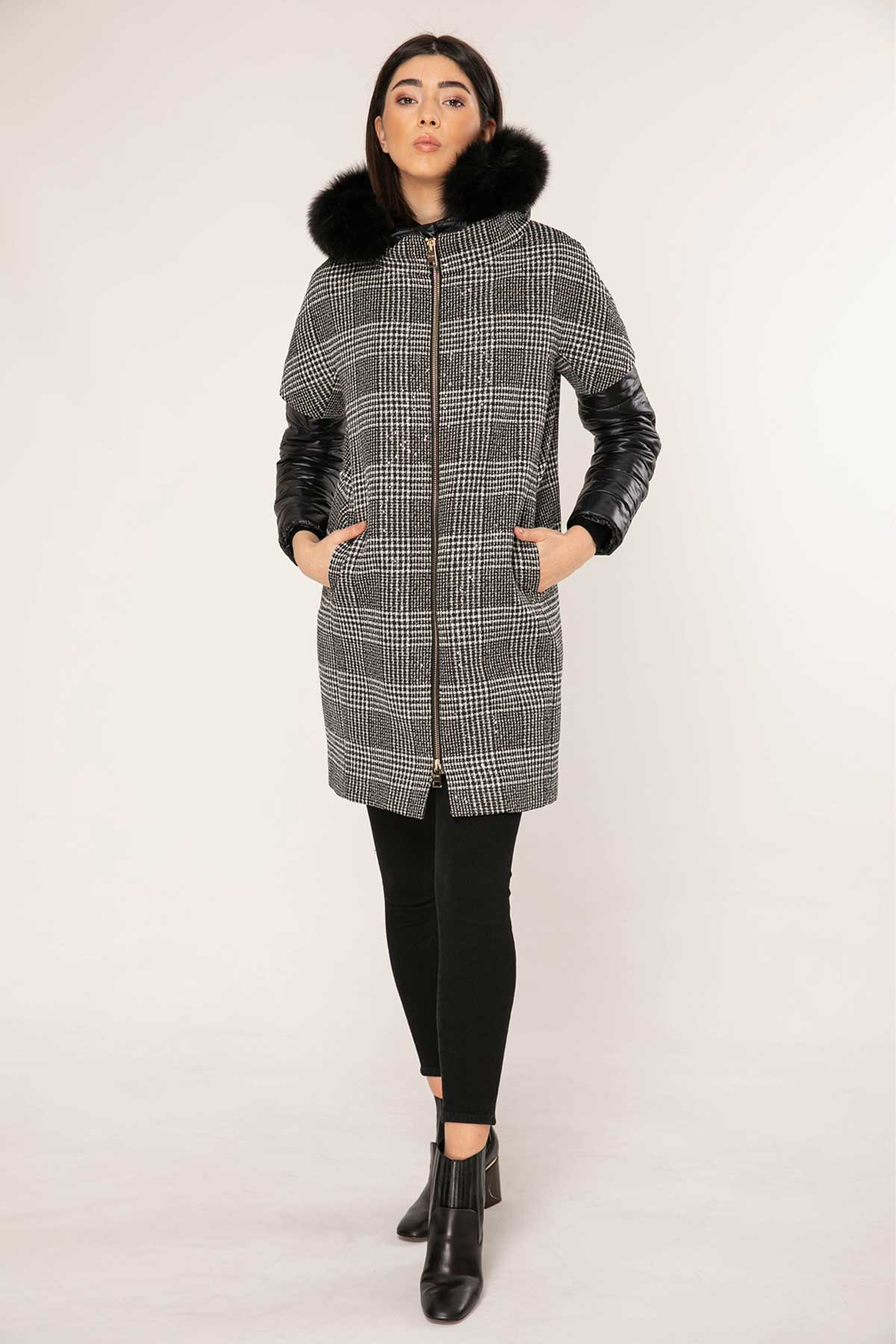 Herno Pied De Poule Manto-Libas Trendy Fashion Store