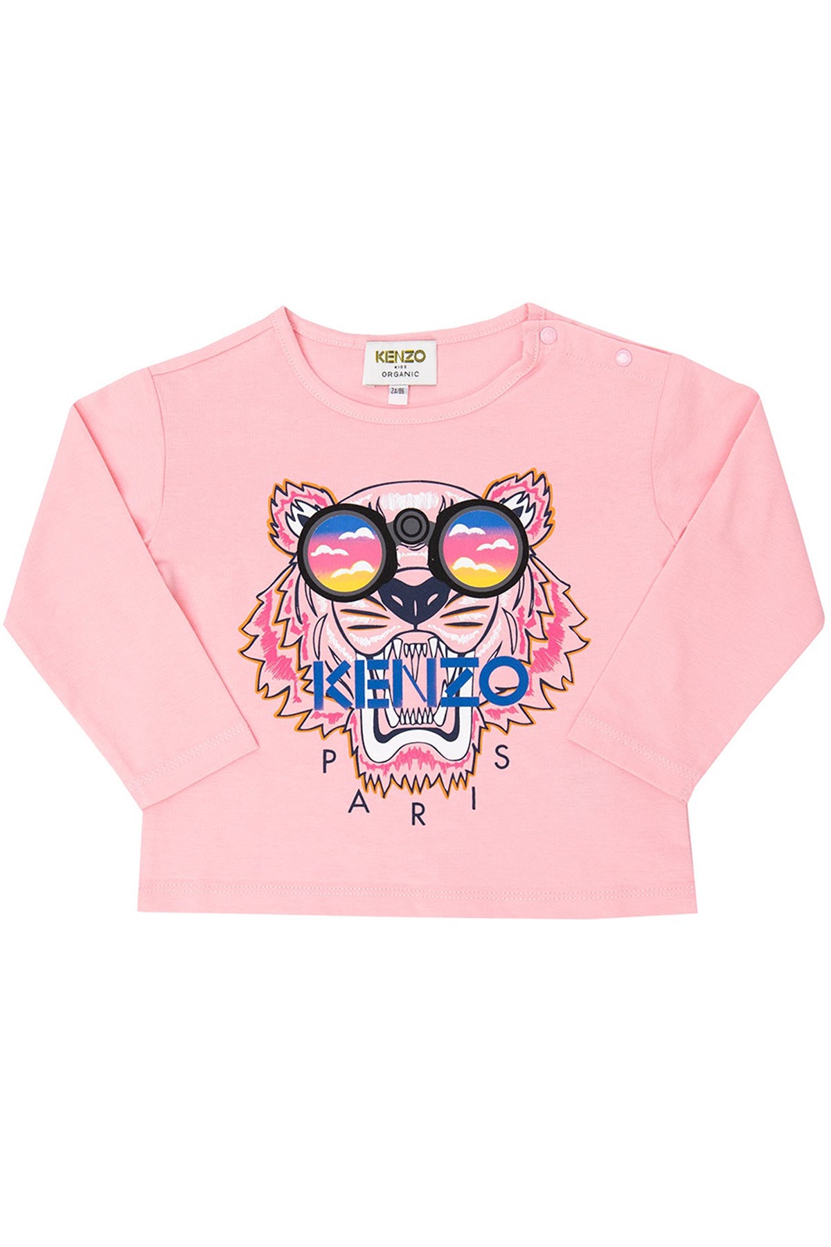 Kenzo 9 Ay - 24 Ay Kız Kaplan Logolu Uzun Kollu T-shirt-Libas Trendy Fashion Store
