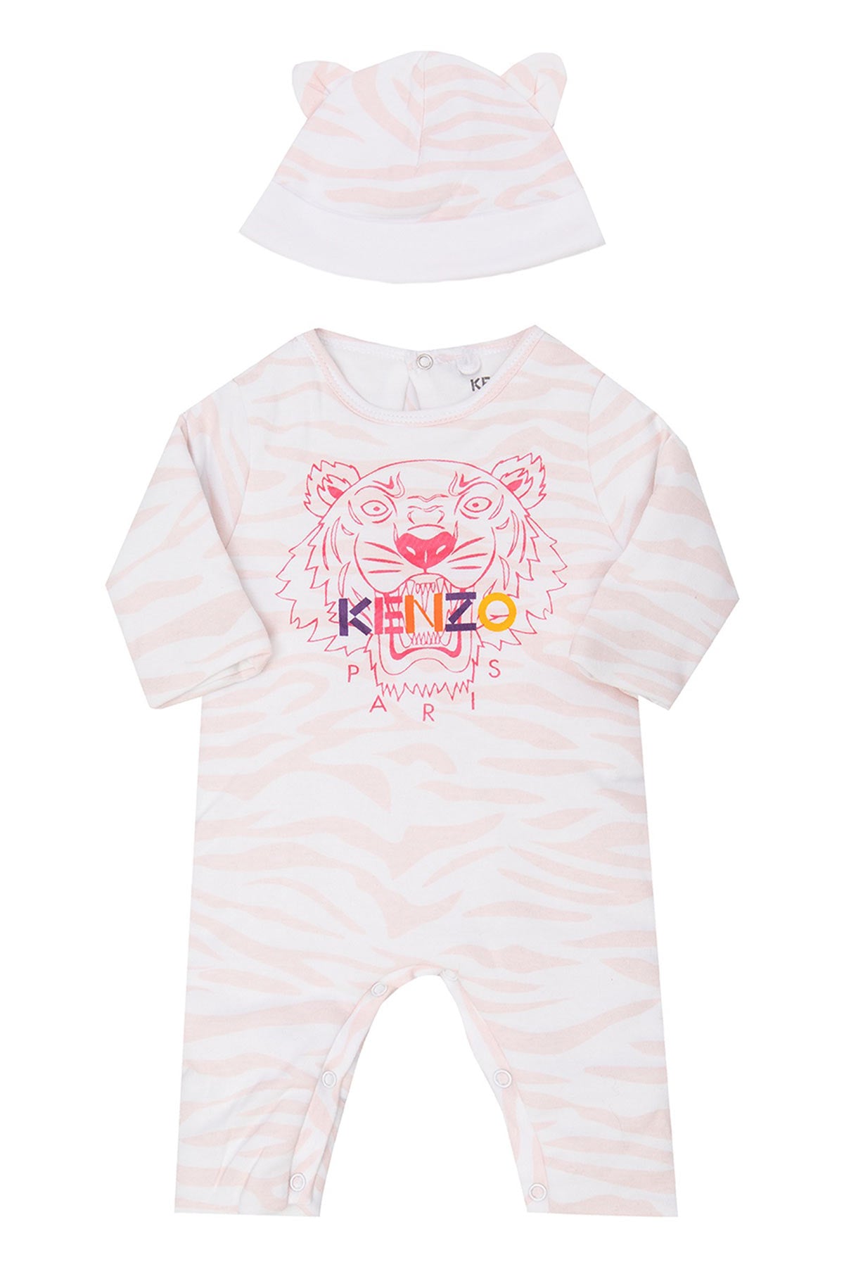 Kenzo 6-12 Ay Kız Kaplan Logolu Bereli Tulum Set-Libas Trendy Fashion Store