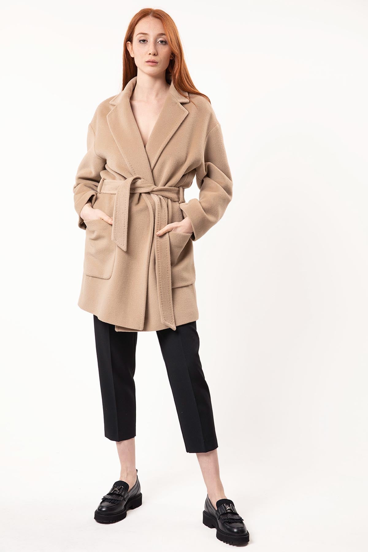 Mapa Kaşmirli Belden Kuşaklı Manto-Libas Trendy Fashion Store