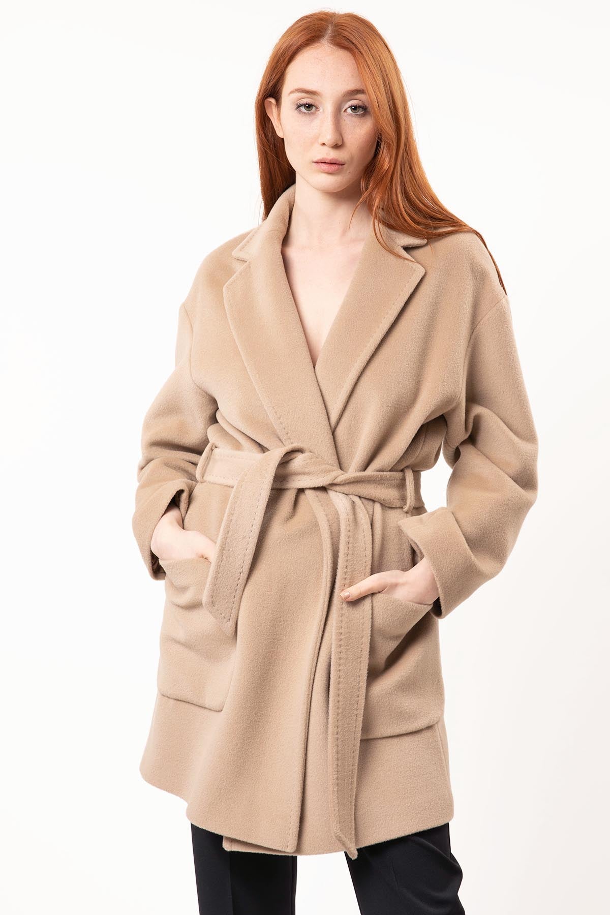 Mapa Kaşmirli Belden Kuşaklı Manto-Libas Trendy Fashion Store