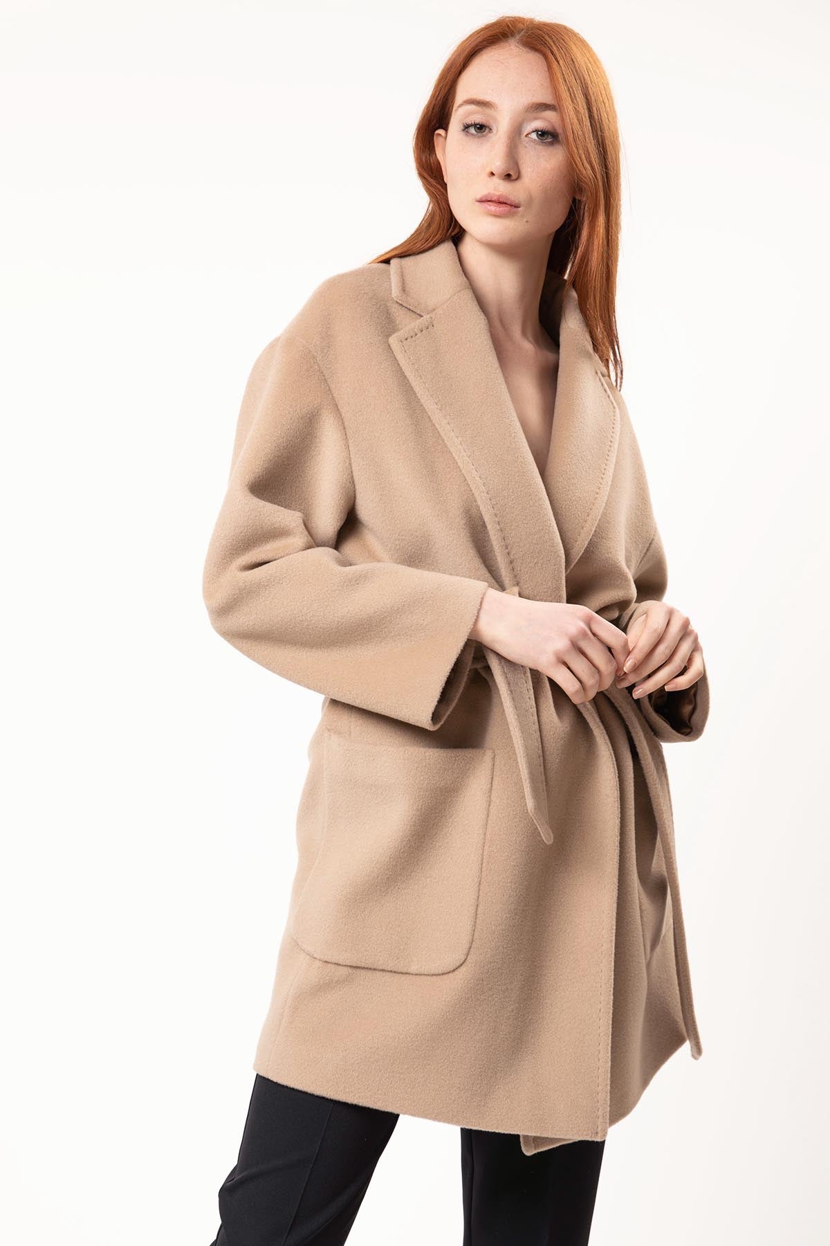 Mapa Kaşmirli Belden Kuşaklı Manto-Libas Trendy Fashion Store