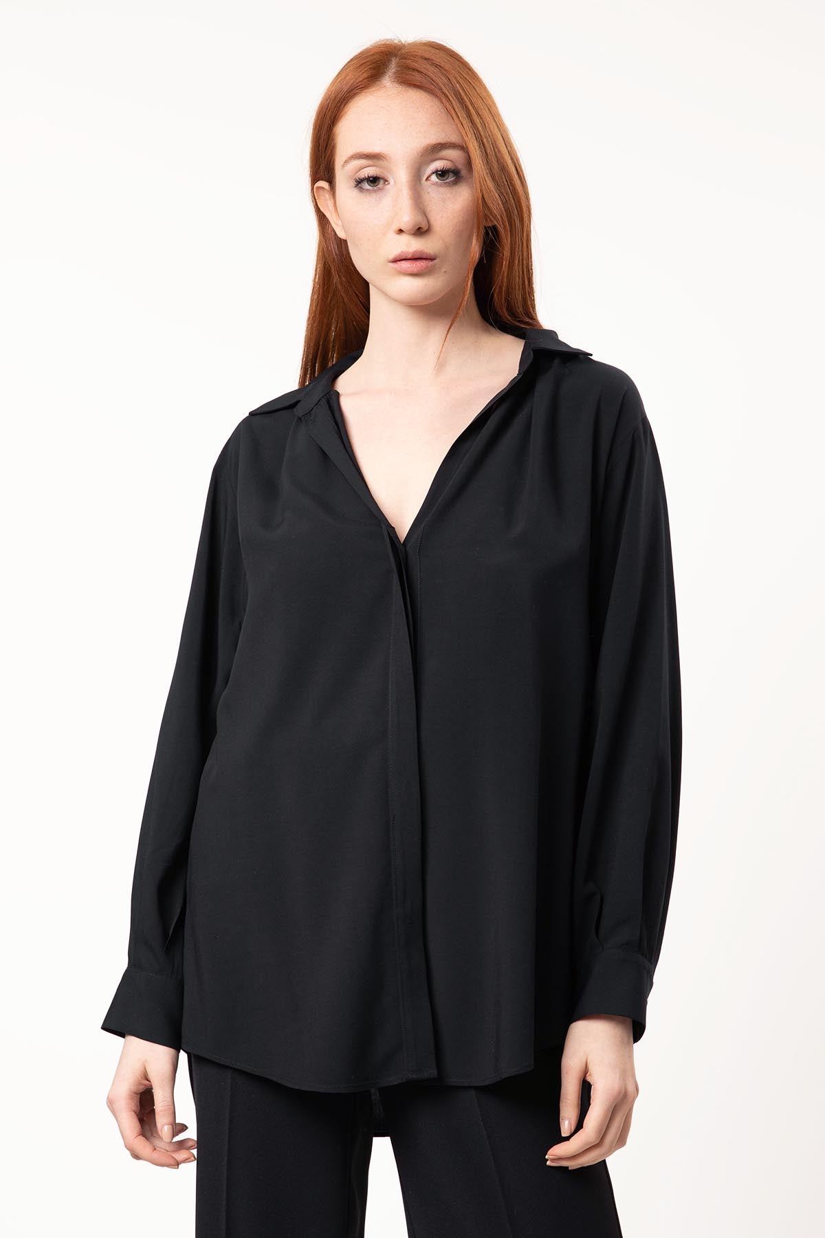 Mapa Yarım Patlı Pileli Sırt Detaylı Gömlek-Libas Trendy Fashion Store