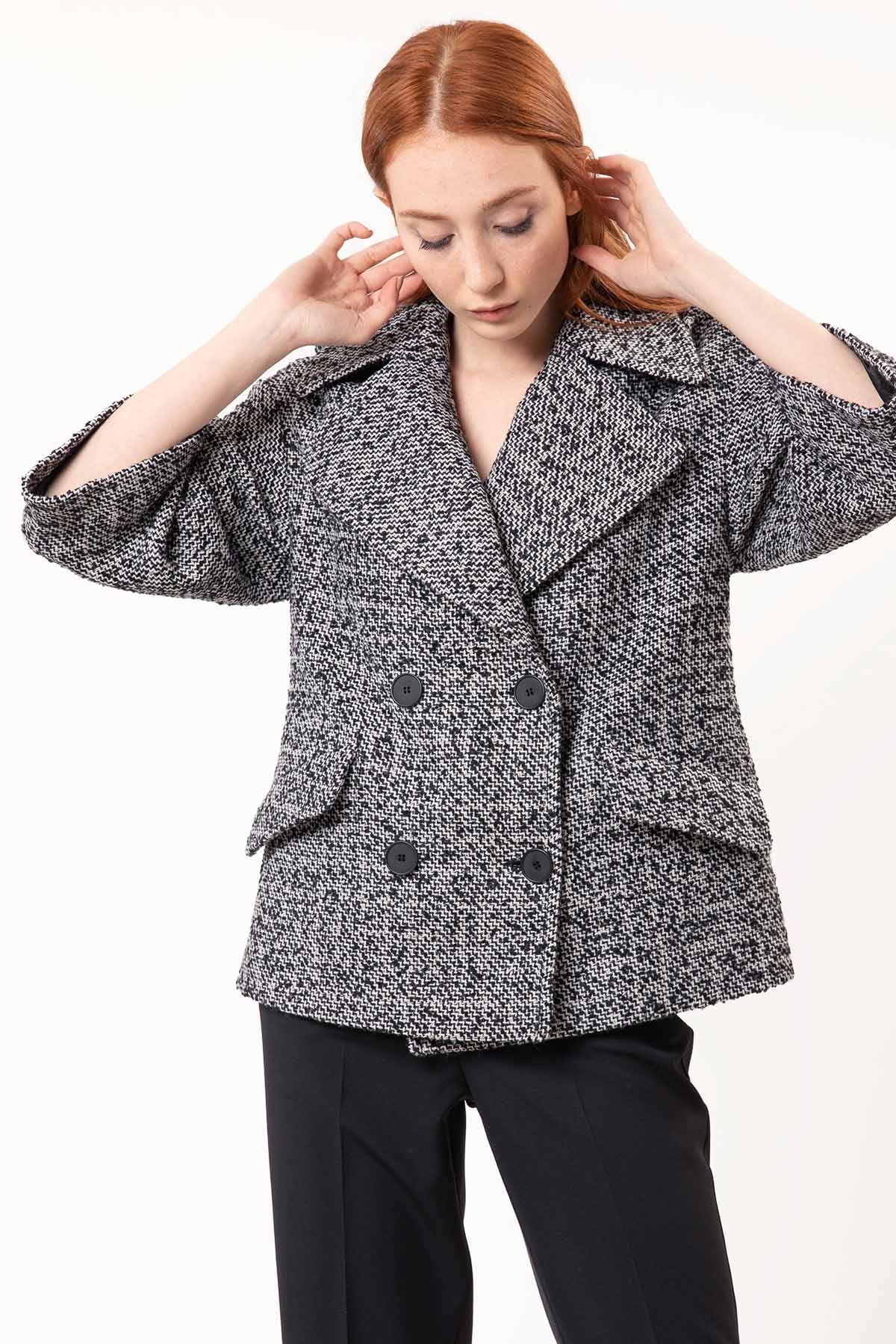 Mapa Kruvaze Geniş Yaka Kaban-Libas Trendy Fashion Store