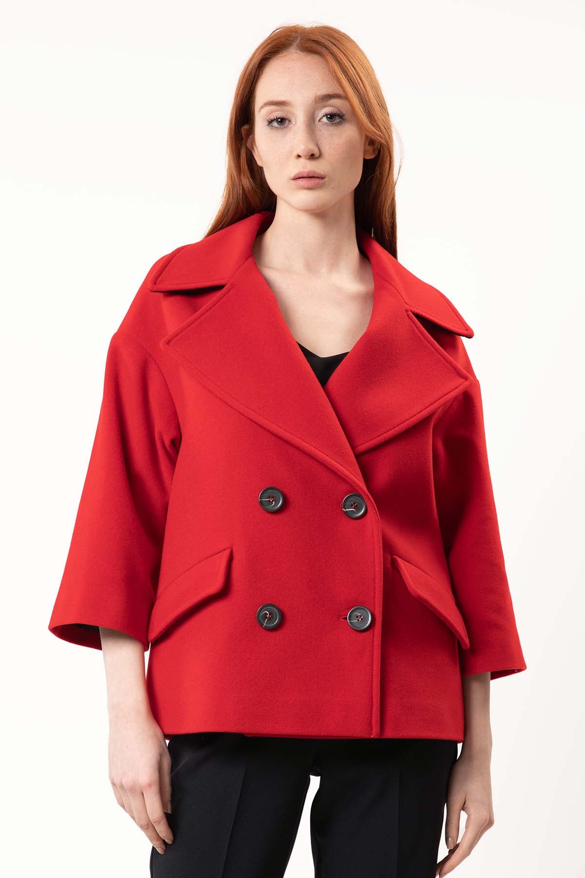 Mapa Kruvaze Geniş Yaka Kaban-Libas Trendy Fashion Store