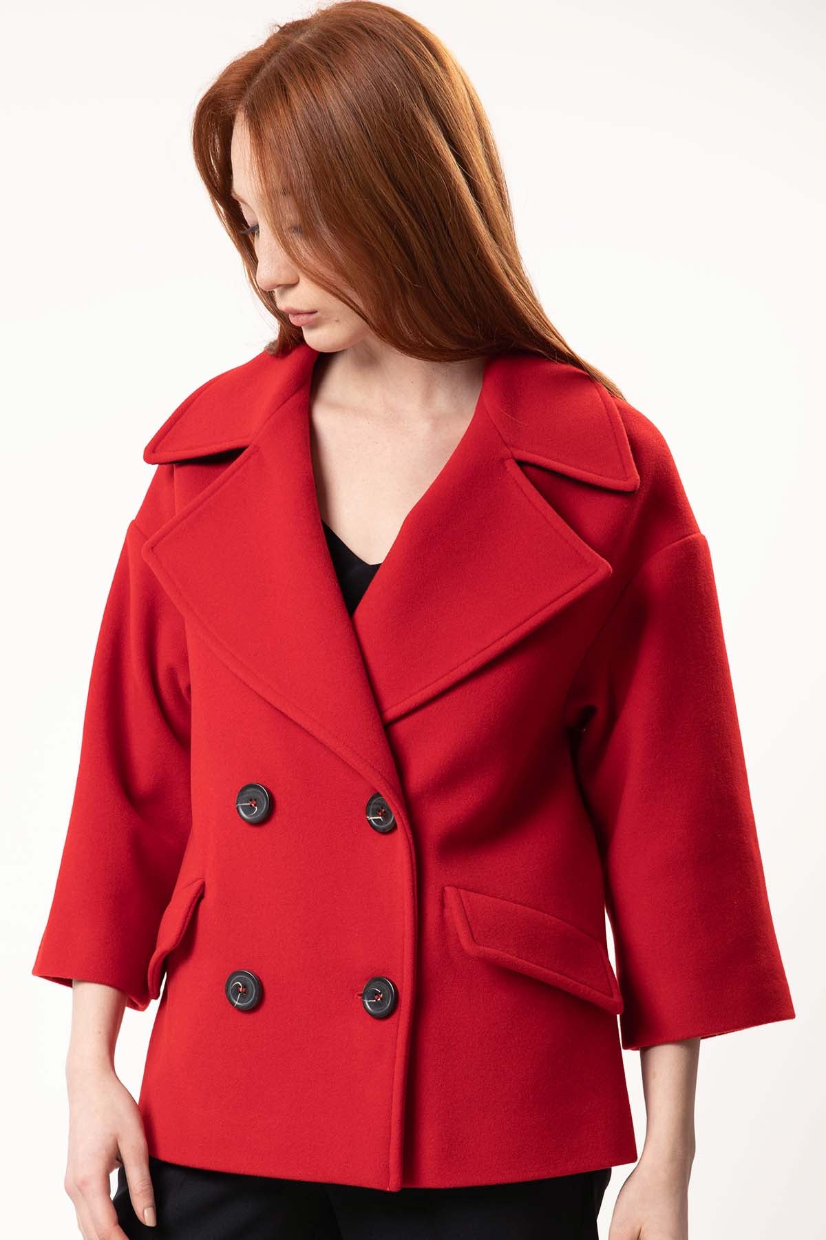 Mapa Kruvaze Geniş Yaka Kaban-Libas Trendy Fashion Store