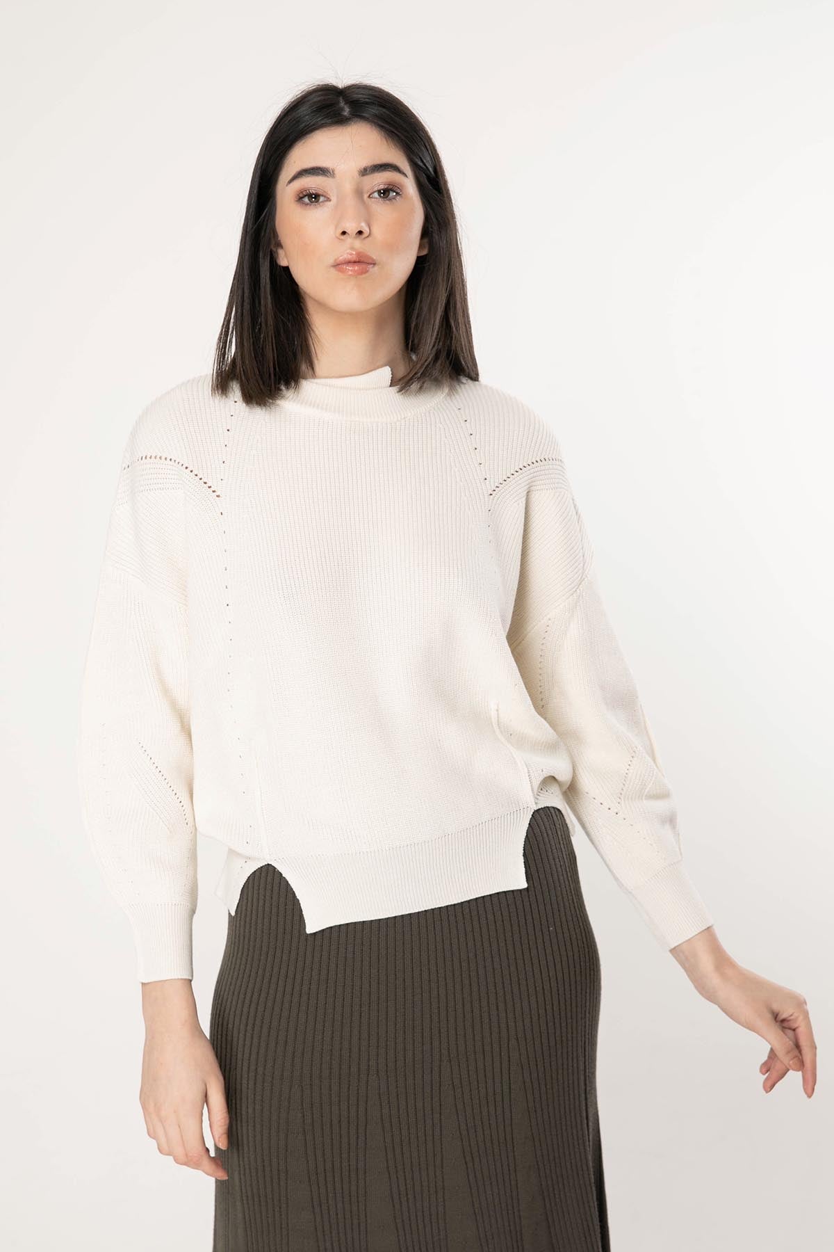 Crea Concept Yuvarlak Yaka Düşük Omuz Triko-Libas Trendy Fashion Store