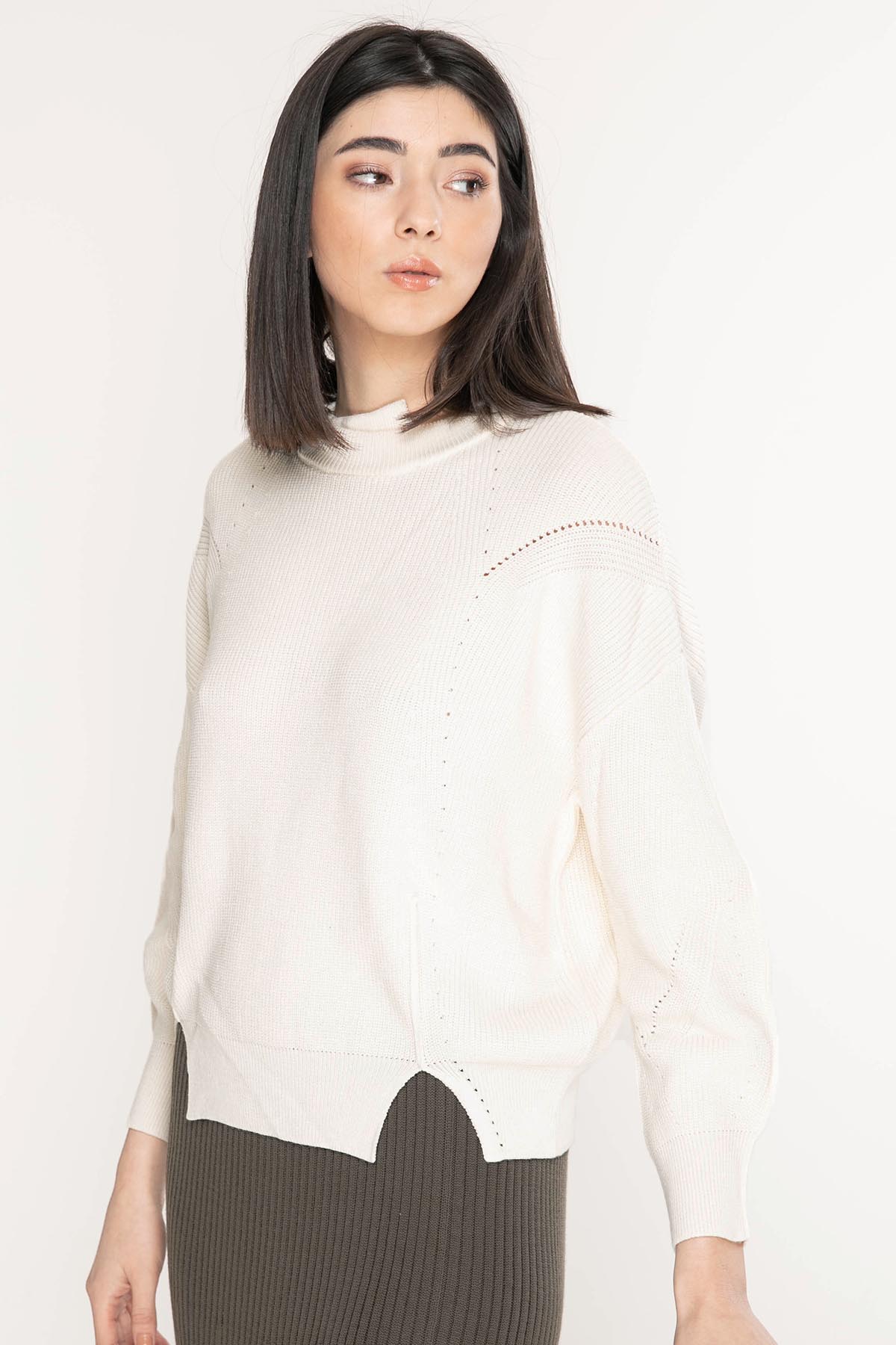 Crea Concept Yuvarlak Yaka Düşük Omuz Triko-Libas Trendy Fashion Store