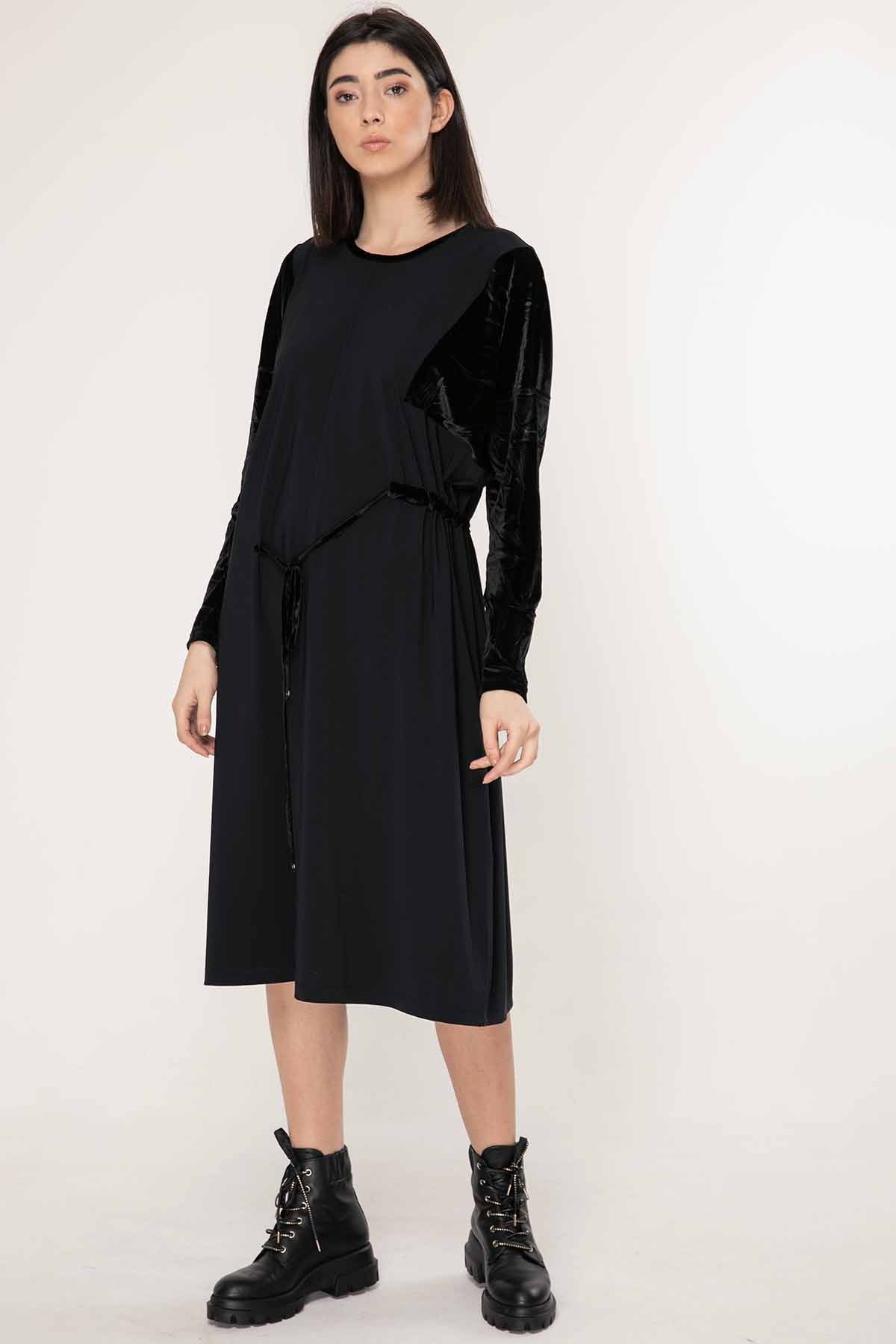 Crea Concept Kadife Detaylı Elbise-Libas Trendy Fashion Store