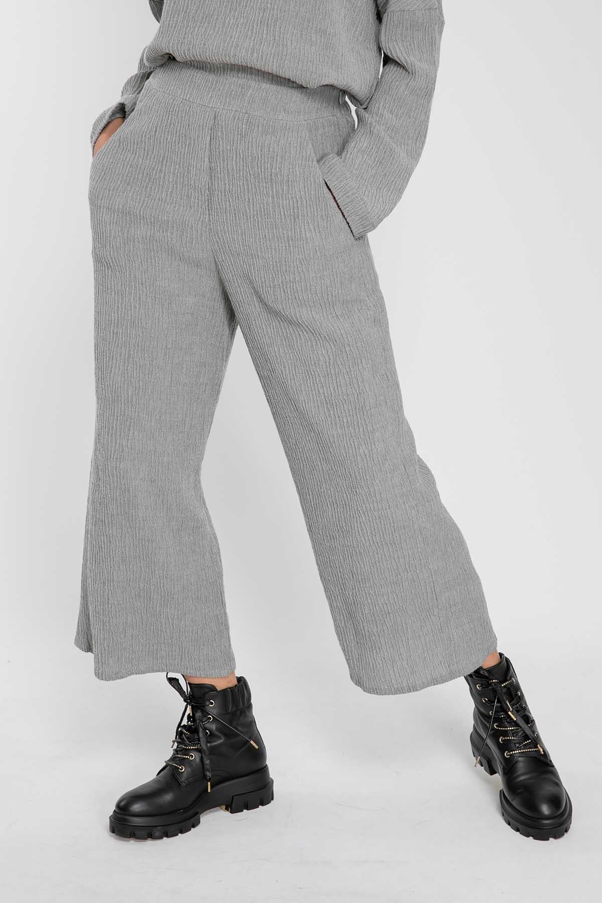 Crea Concept Geniş Crop Gofre Pantolon-Libas Trendy Fashion Store