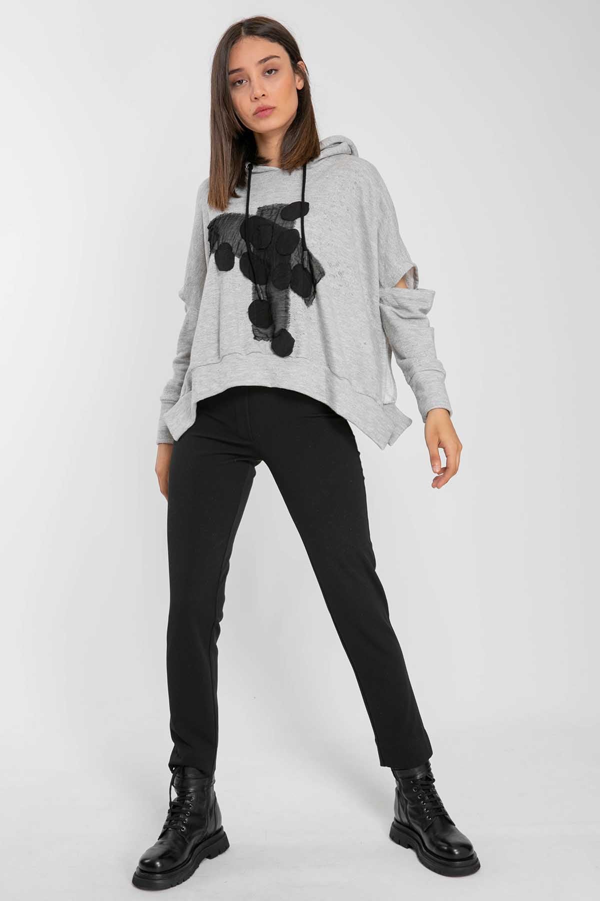 Crea Concept Kapüşonlu Düşük Omuz Sweatshirt-Libas Trendy Fashion Store