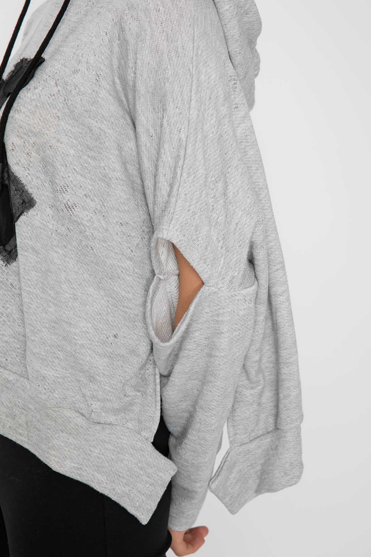 Crea Concept Kapüşonlu Düşük Omuz Sweatshirt-Libas Trendy Fashion Store