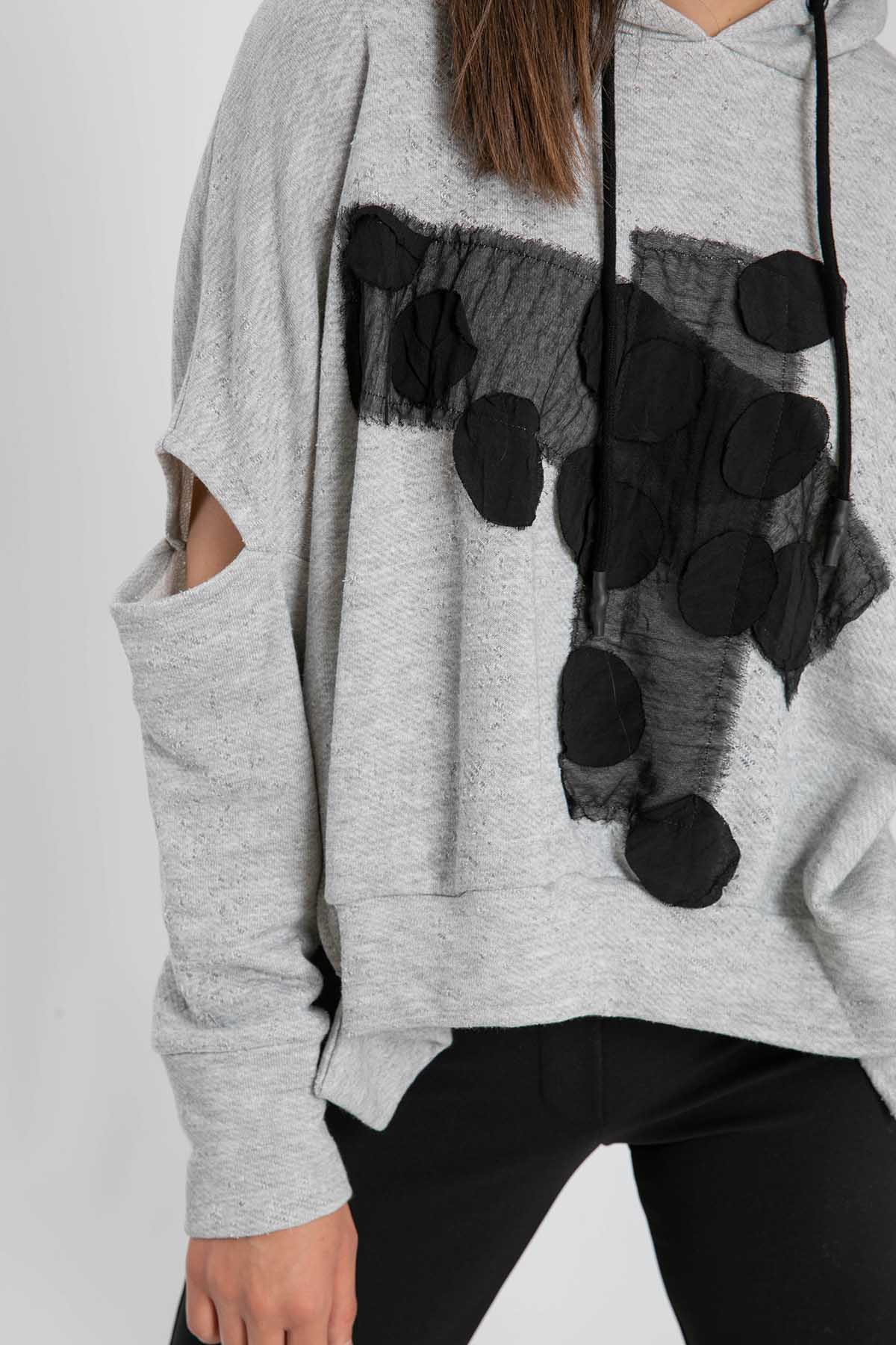 Crea Concept Kapüşonlu Düşük Omuz Sweatshirt-Libas Trendy Fashion Store