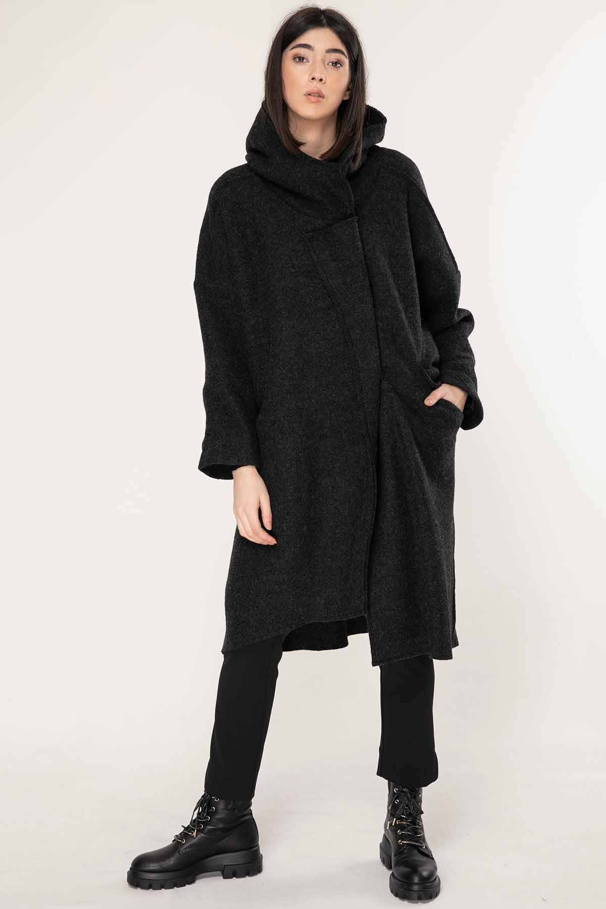 Crea Concept Yün Oversize Kaban-Libas Trendy Fashion Store