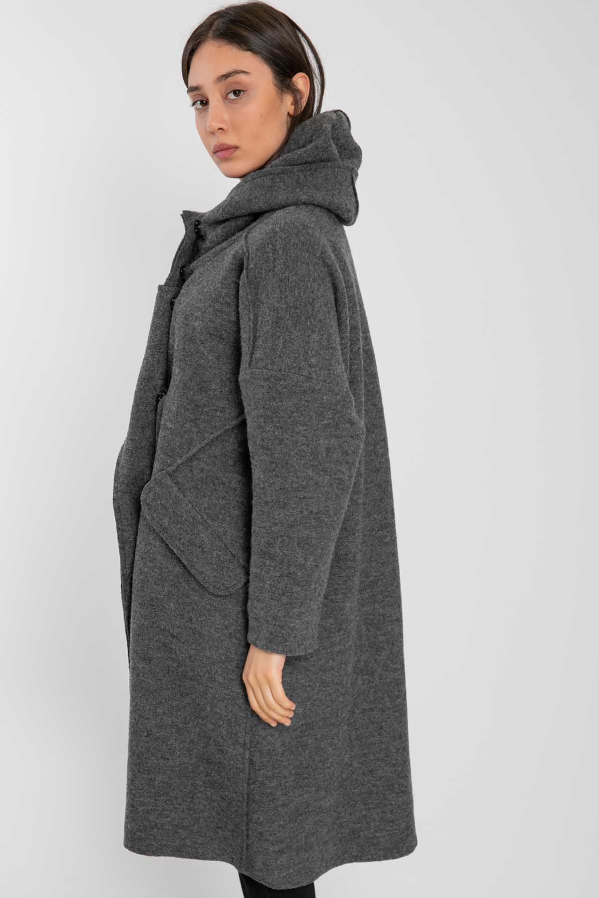 Crea Concept Oversize Yün Kaban-Libas Trendy Fashion Store