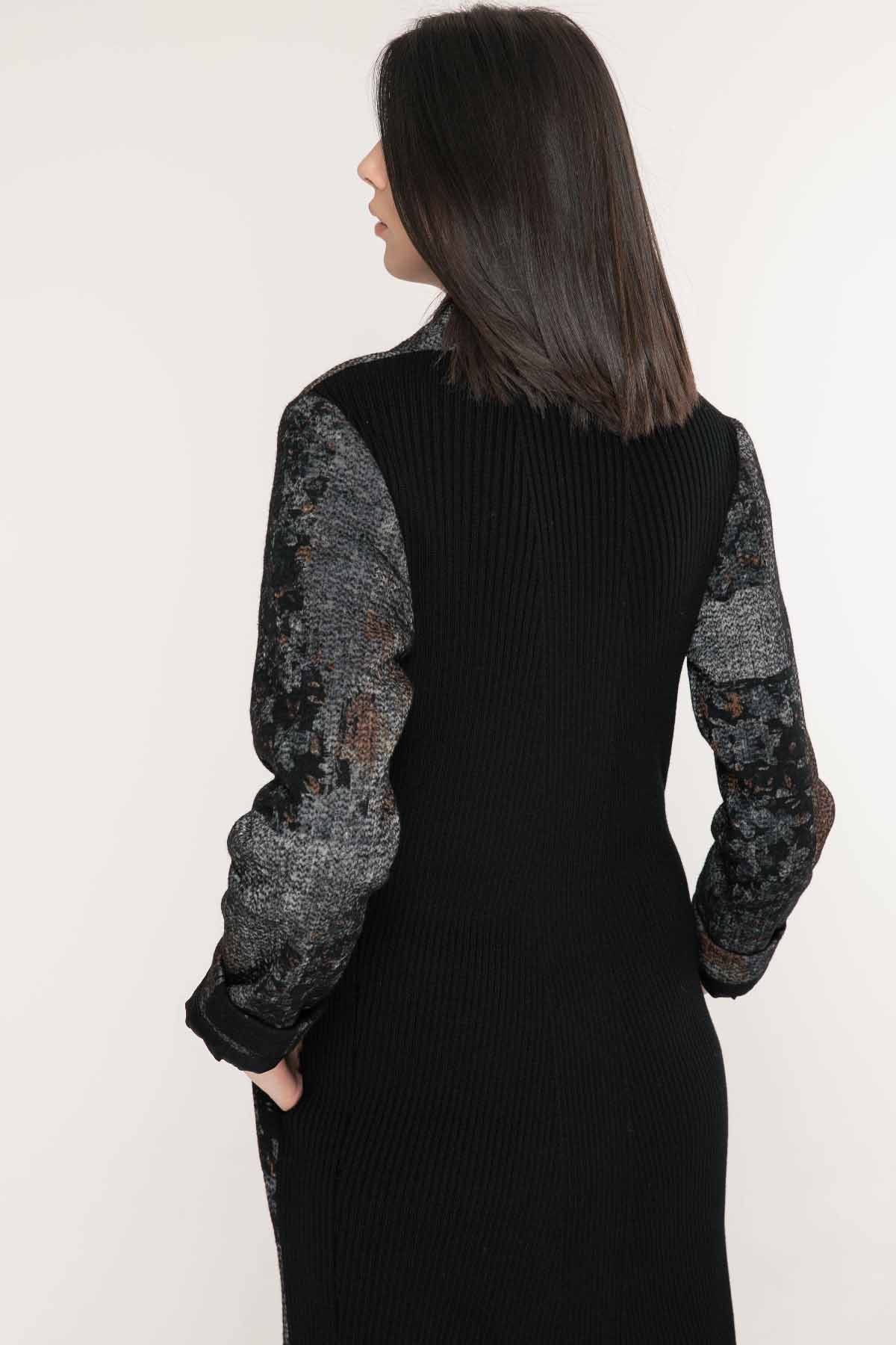 Crea Concept Patchwork Uzun Ceket-Libas Trendy Fashion Store