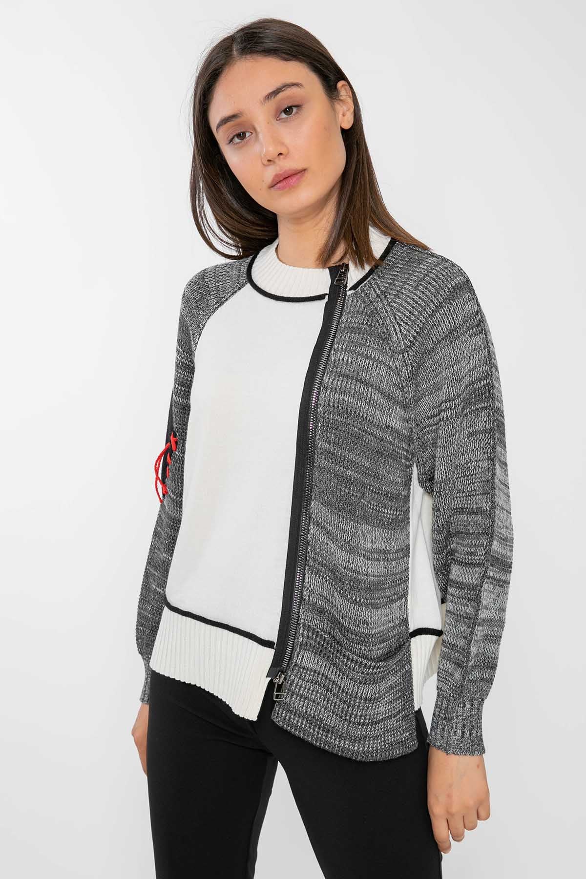 Crea Concept Fermuarlı Triko Ceket-Libas Trendy Fashion Store