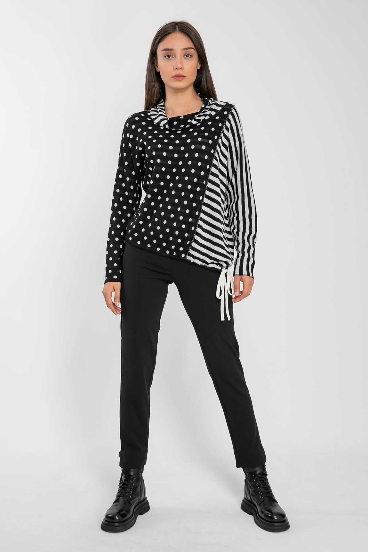 Crea Concept Şal Yaka Belden Büzgülü Triko-Libas Trendy Fashion Store