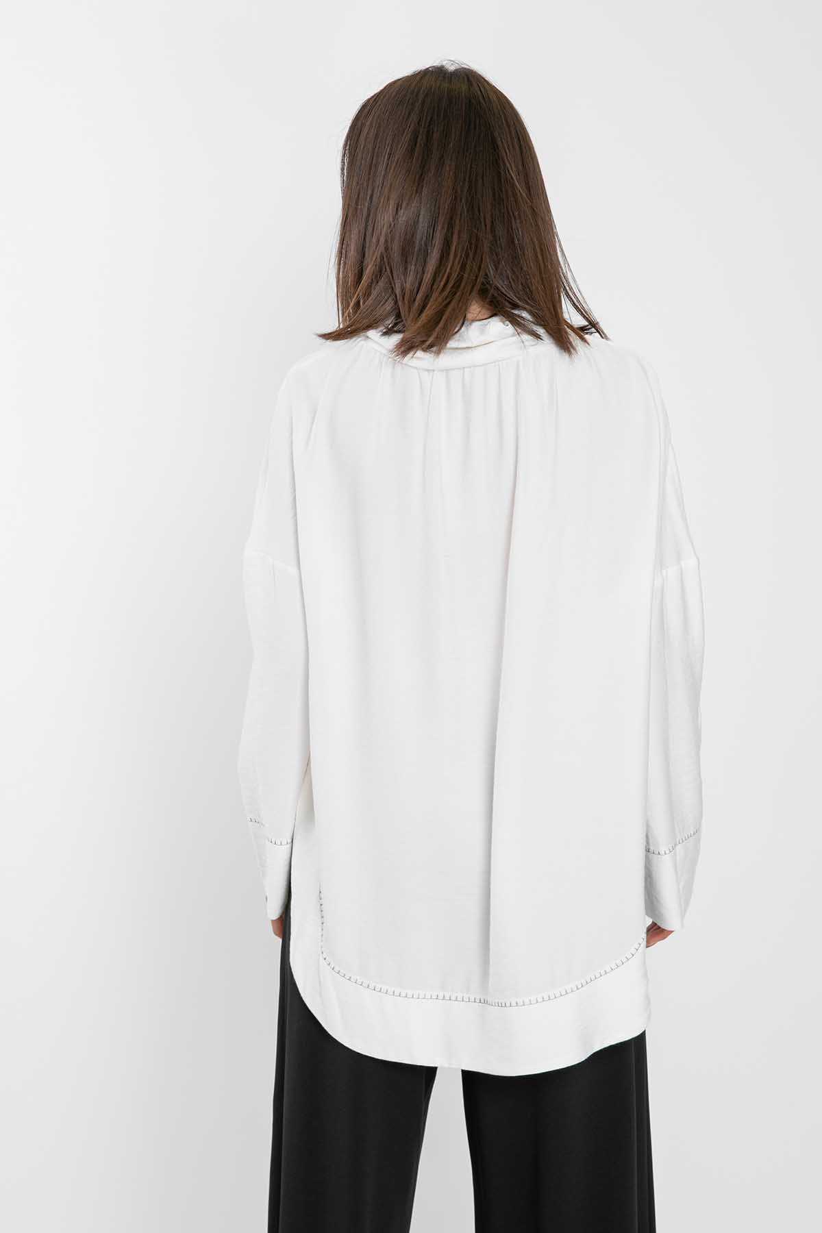 Crea Concept Şal Yaka Patchwork Bluz-Libas Trendy Fashion Store