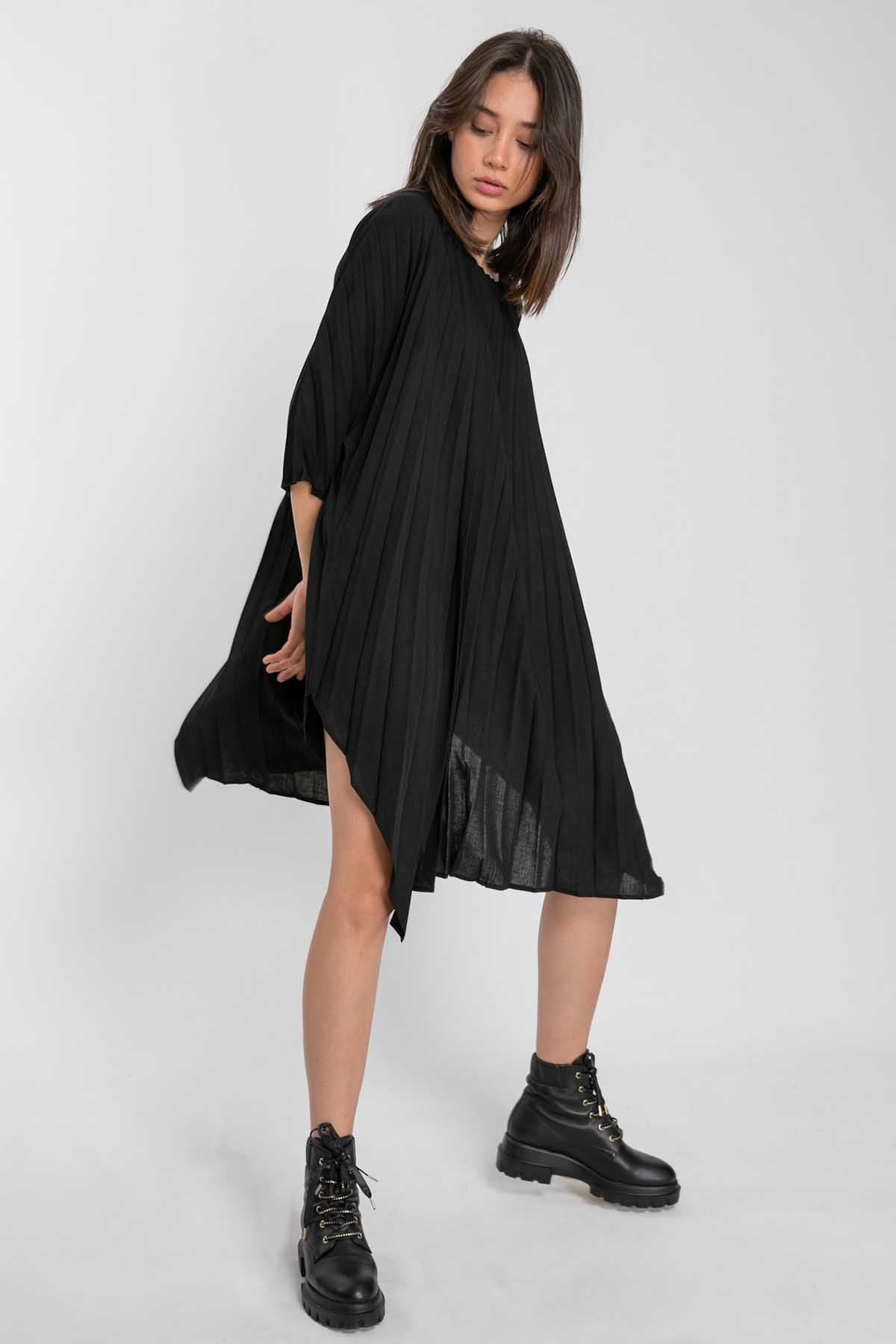 Crea Concept Pileli Yırtmaçlı Elbise-Libas Trendy Fashion Store