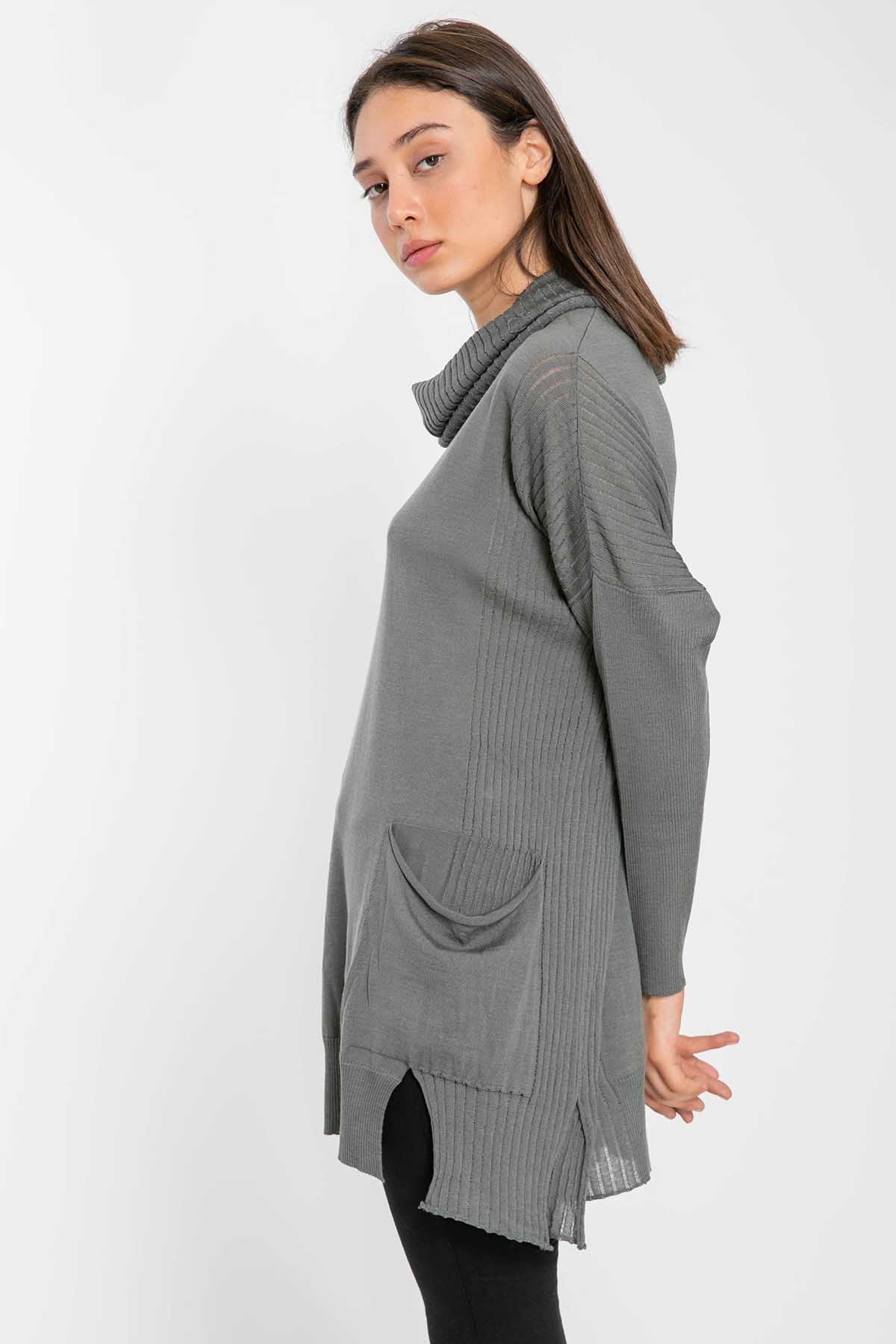 Crea Concept Şal Yaka Düşük Omuz Triko-Libas Trendy Fashion Store