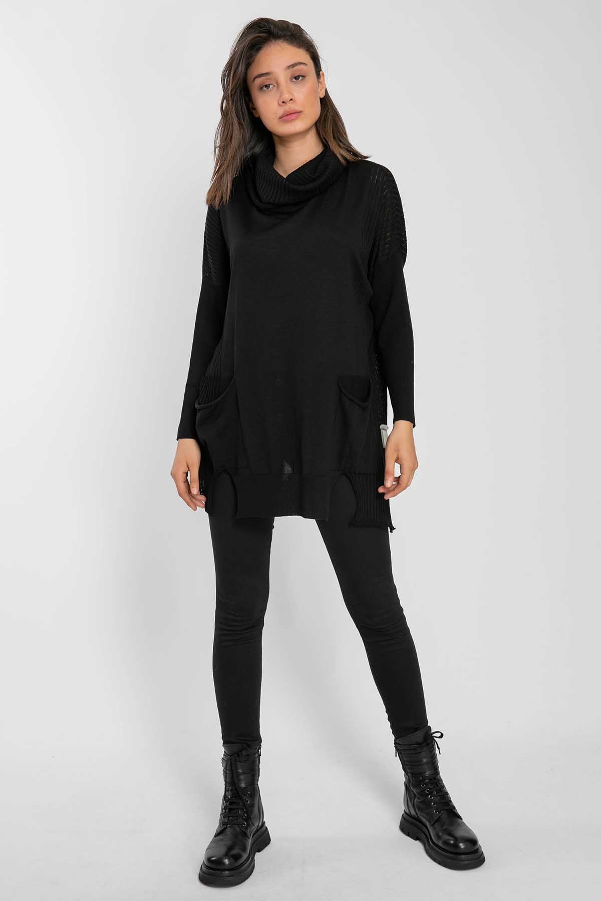 Crea Concept Şal Yaka Düşük Omuz Triko-Libas Trendy Fashion Store